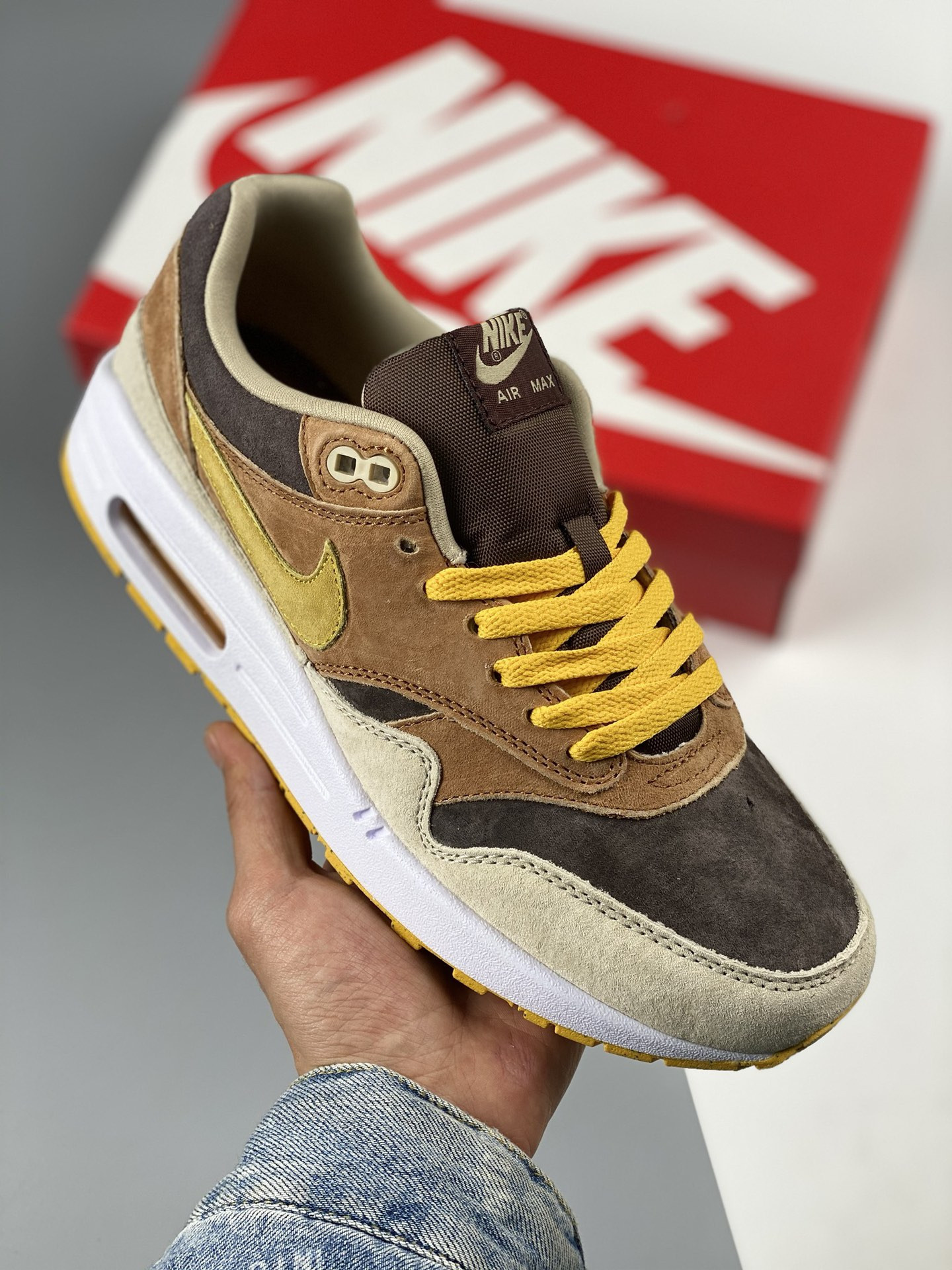 Nike Air Max 1 “Ugly Duckling” Pecan/Yellow Ochre-Brown For Sale