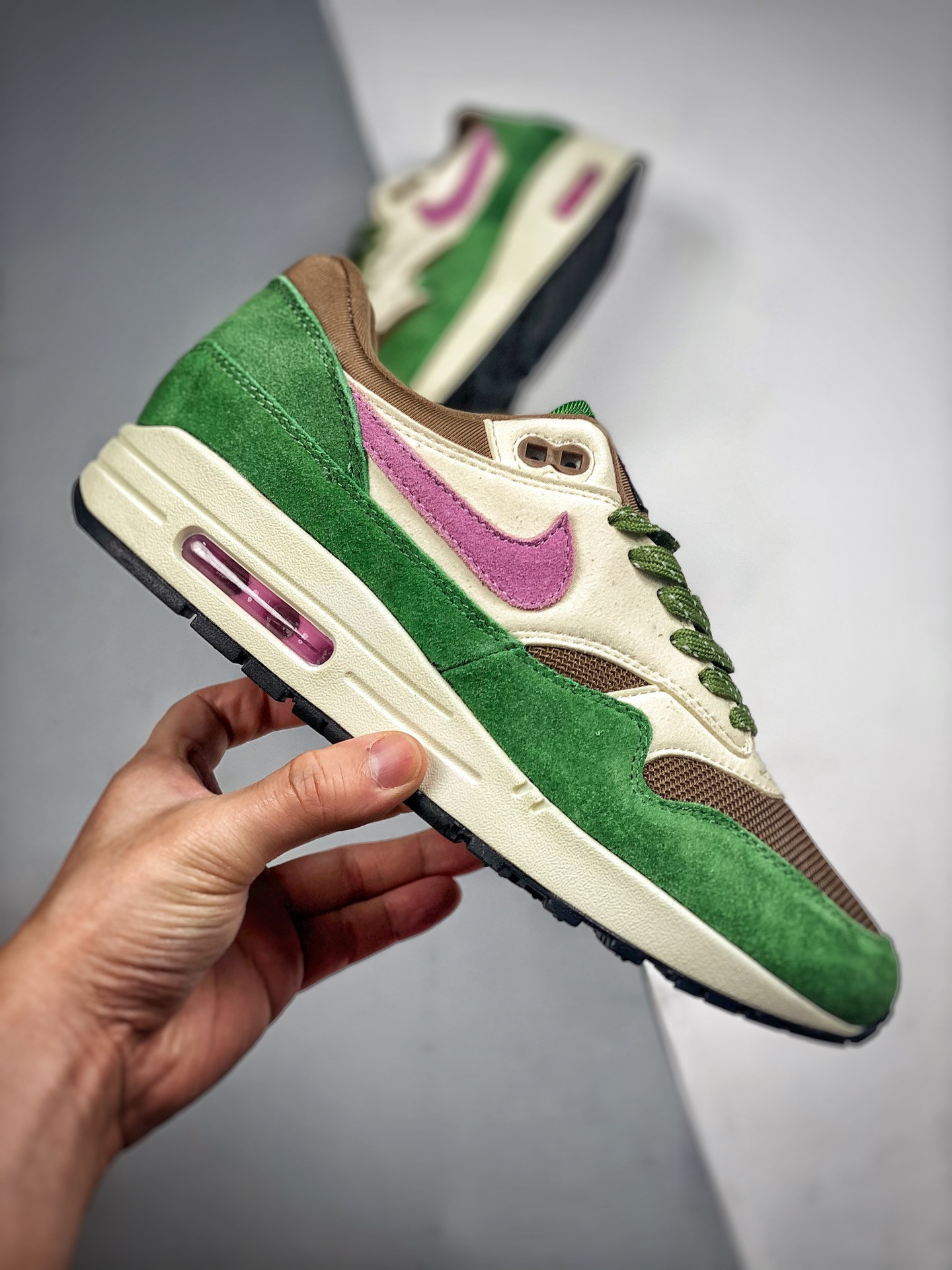 Nike Air Max 1 Treeline/Light Bordeax/Dark Driftwood For Sale