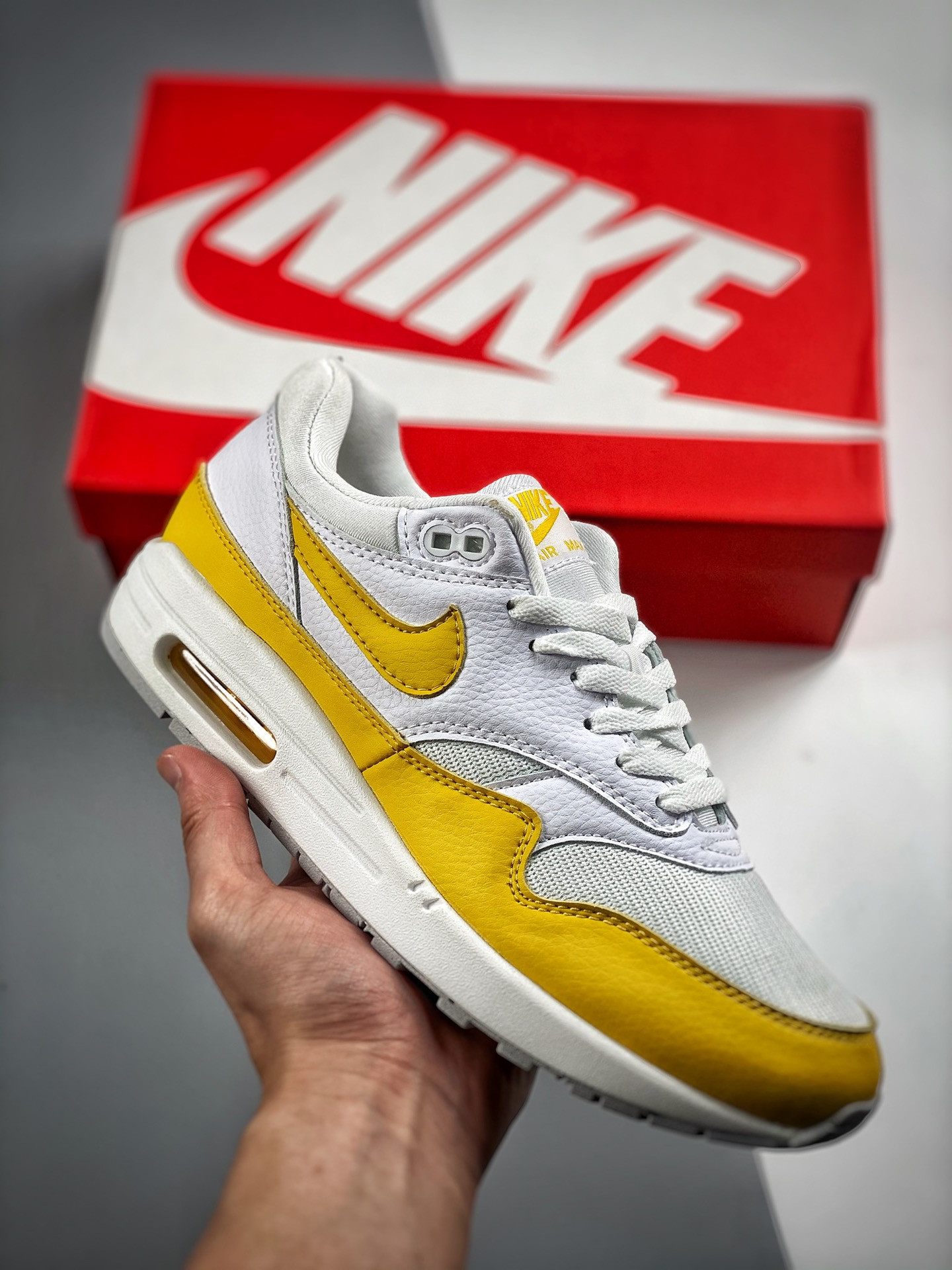 Nike Air Max 1 White/Bright Yellow For Sale