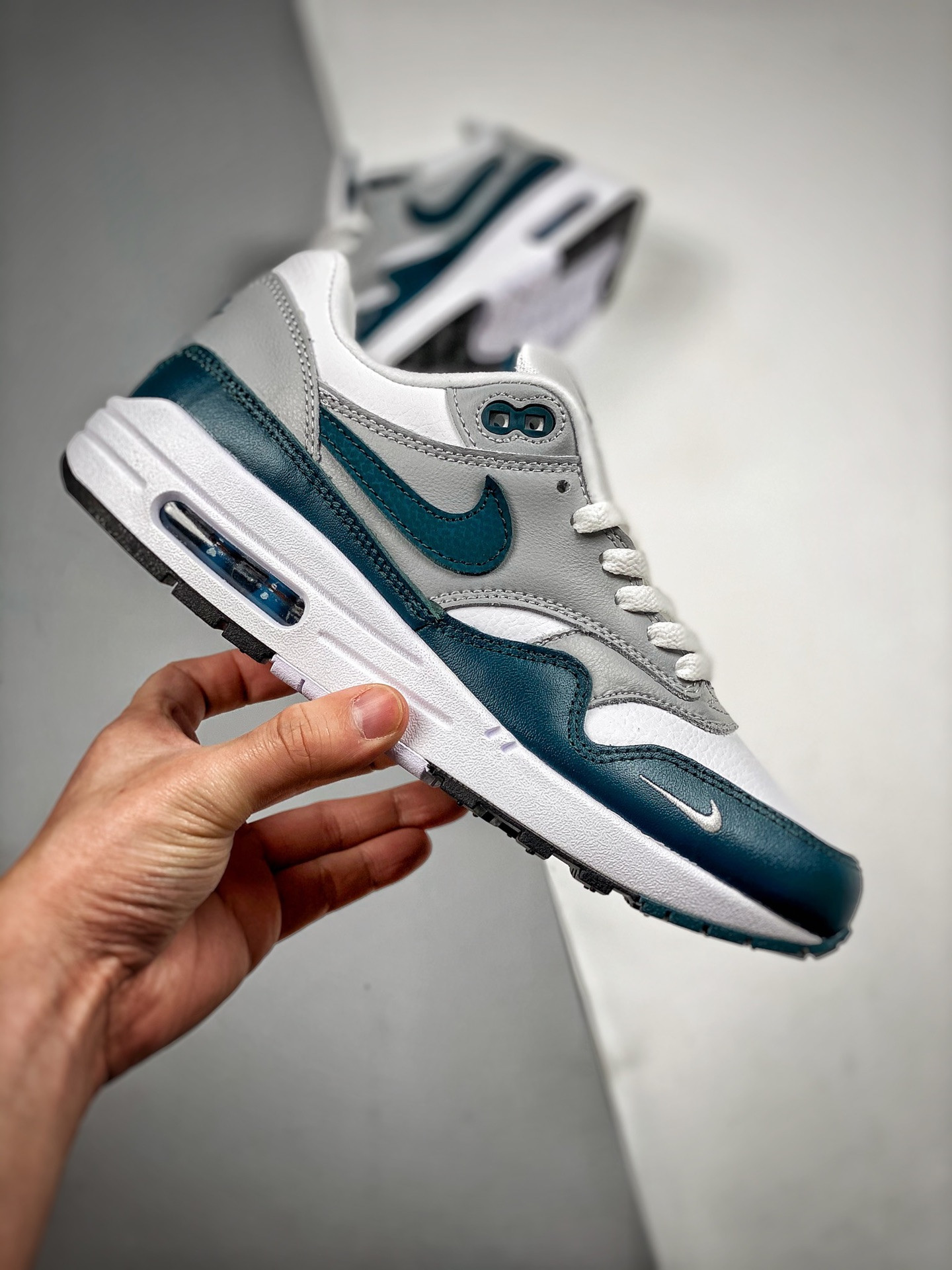 Nike Air Max 1 White/Dark Teal Green-Wolf For Sale