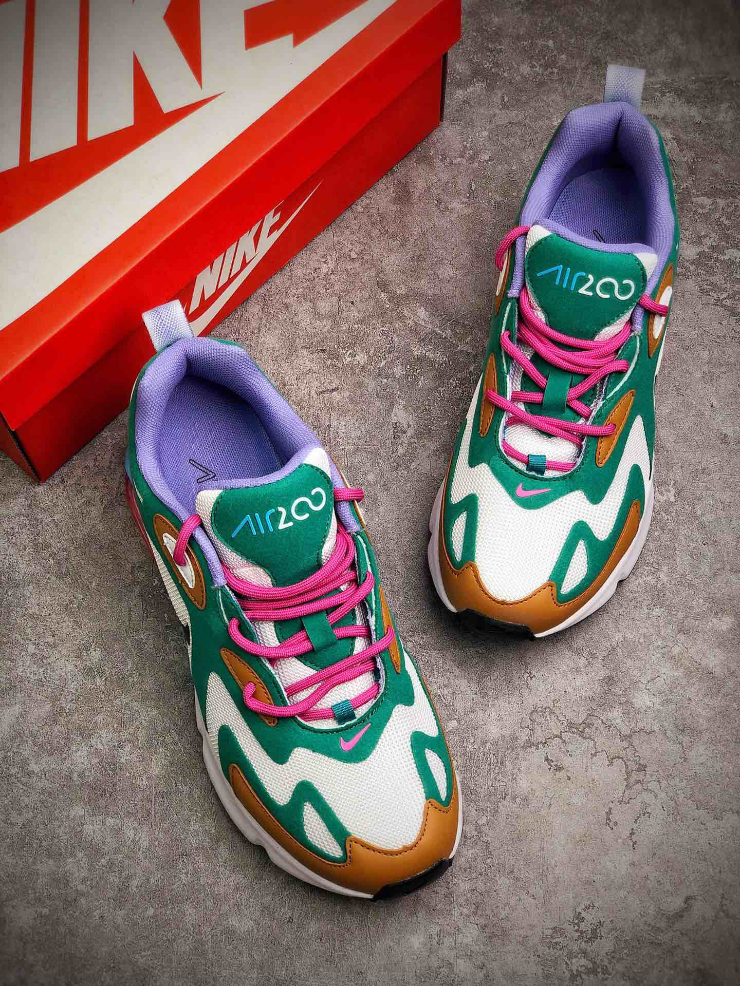 Nike Air Max 200 Mystic Green/White-Gold Suede For Sale