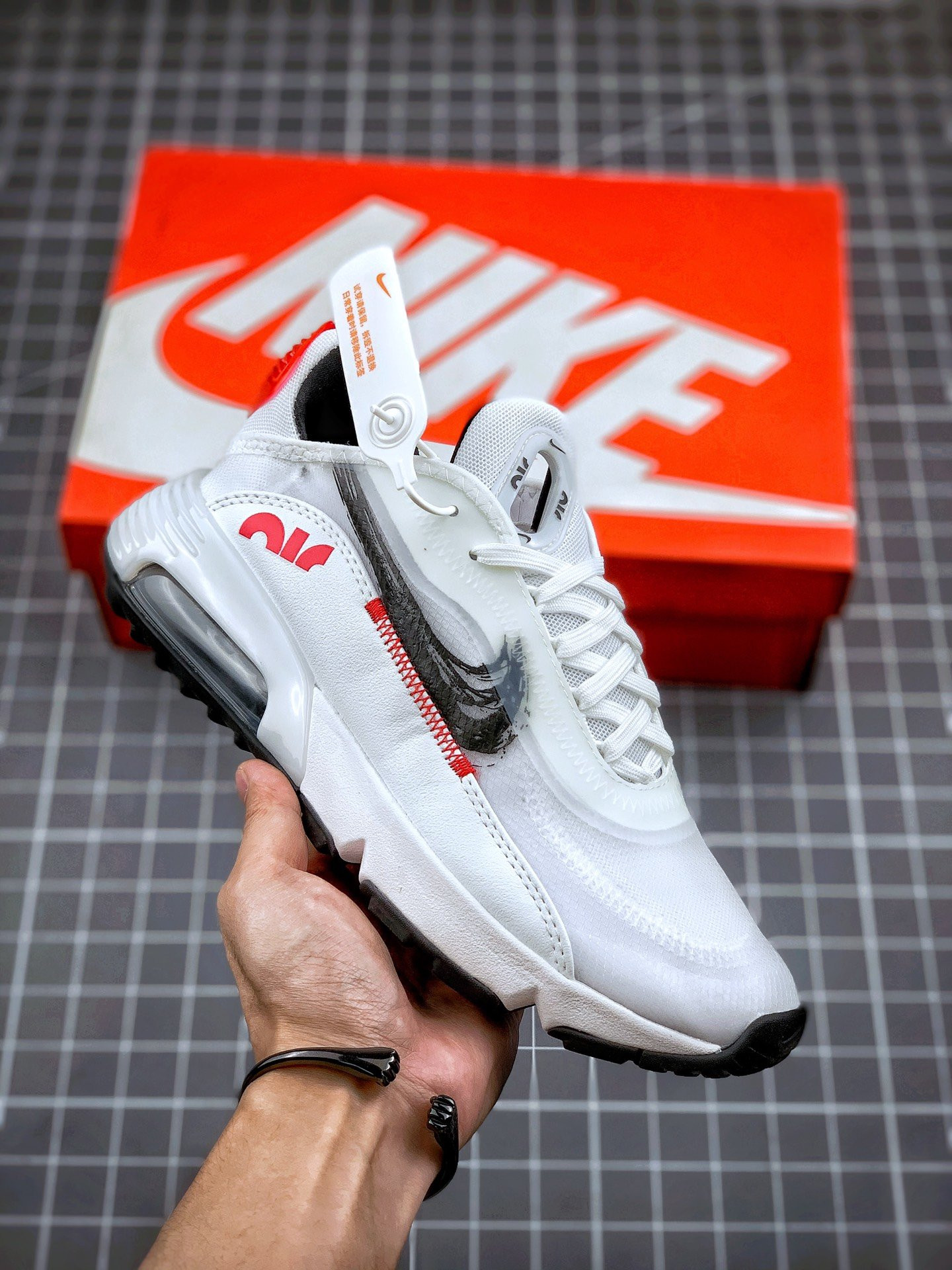Nike Air Max 2090 “Brushstroke Swoosh” White/University Red-Black