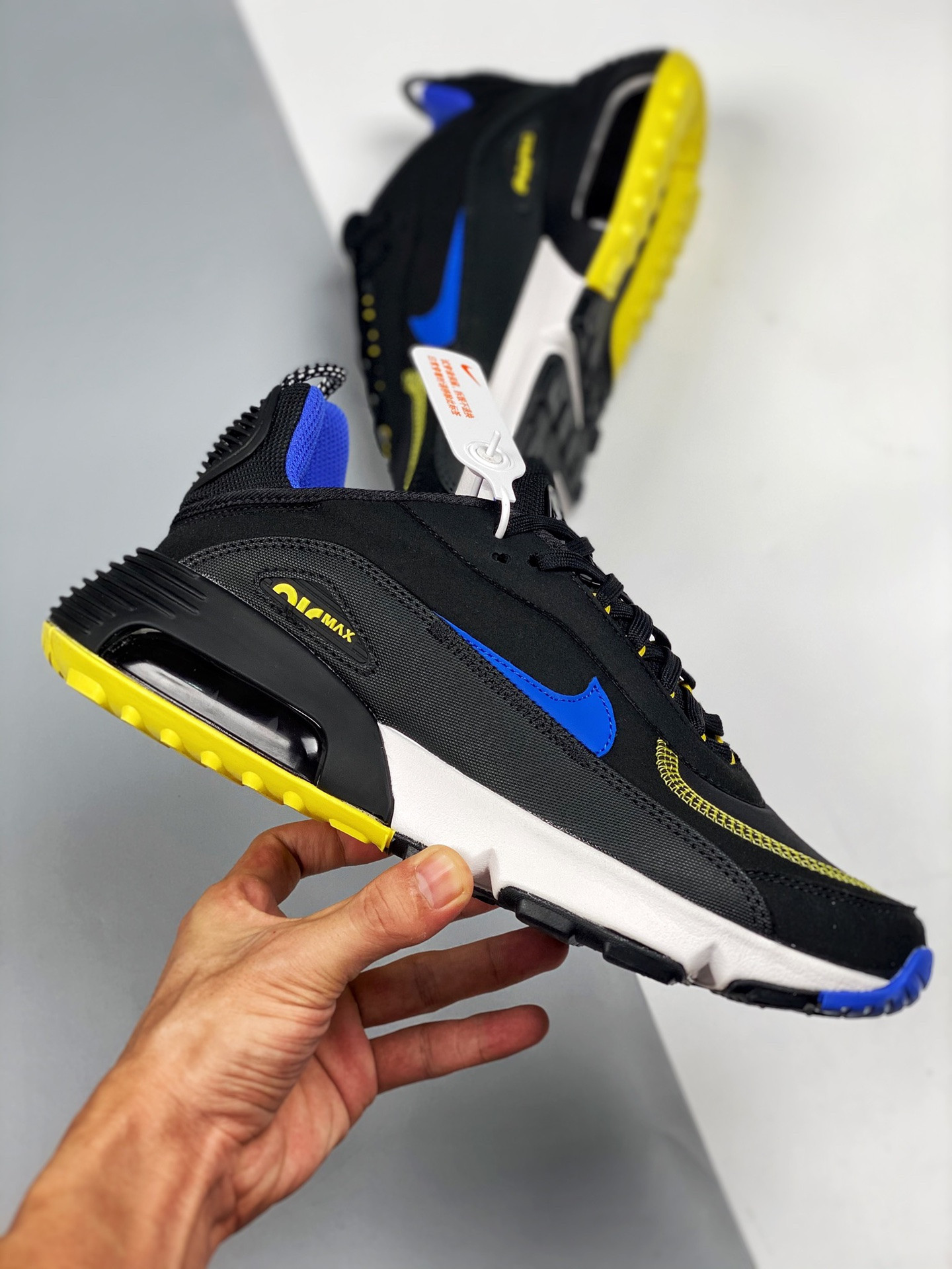Nike Air Max 2090 Black Hyper Blue Yellow For Sale