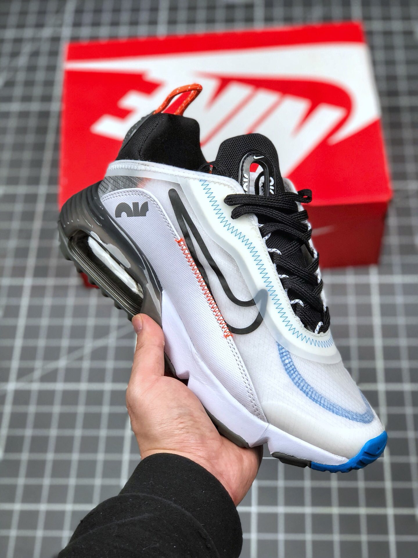 Nike Air Max 2090 White/Black-Pure Platinum-Bright Crimson On Sale