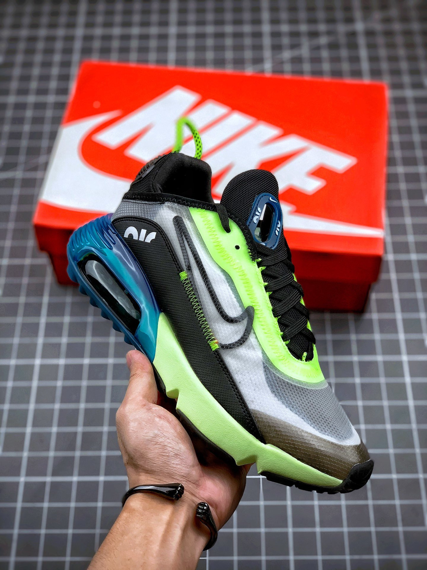 Nike Air Max 2090 White/Black-Volt-Blue Force On Sale