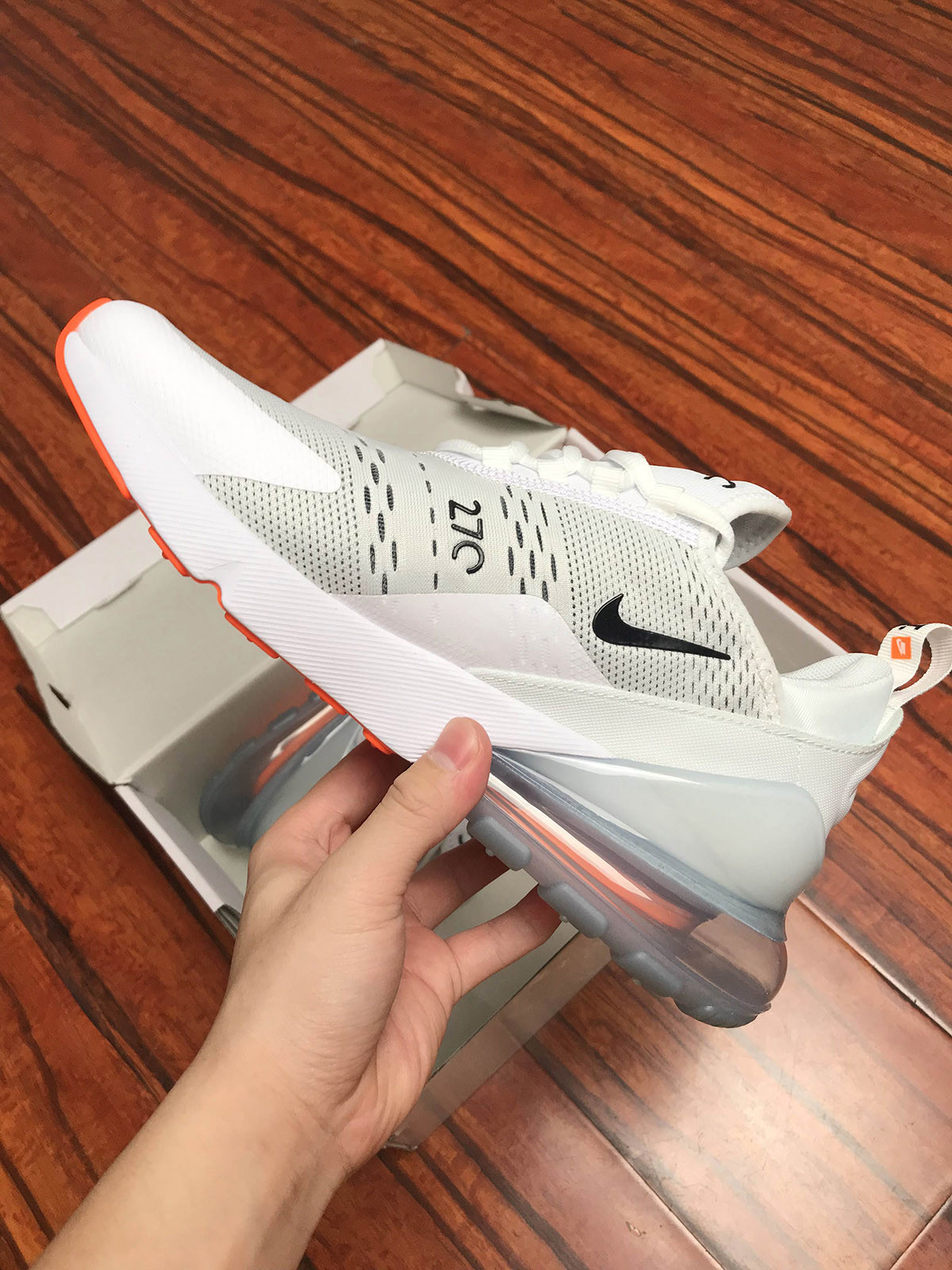 Nike Air Max 270 “Just Do It” White/Black-Total Orange For Sale