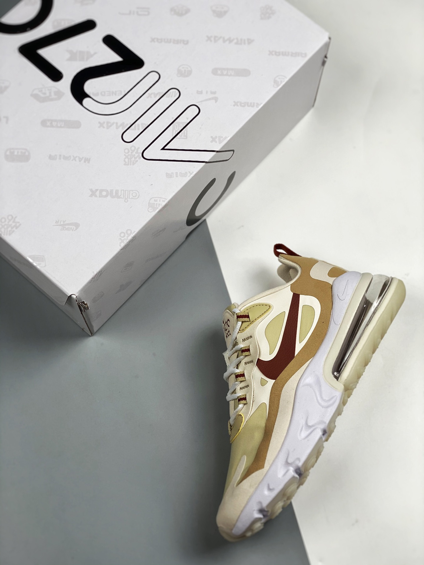Nike Air Max 270 React ‘Mars Yard’ Red Beige For Sale