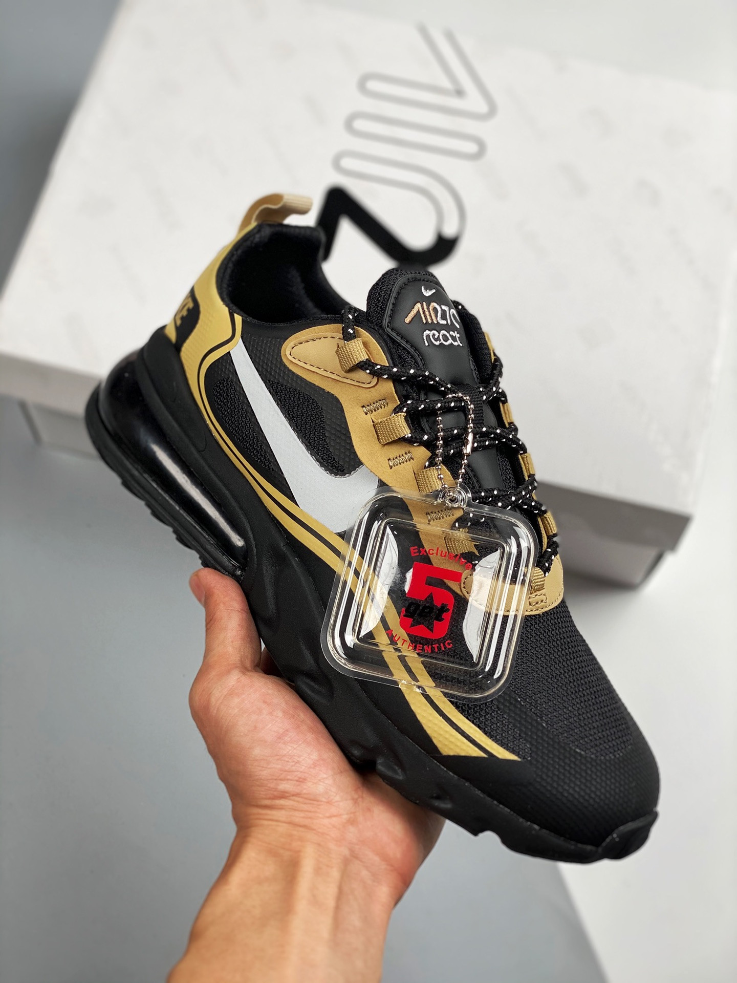 Nike Air Max 270 React “Just Do It” Black Brown For Sale