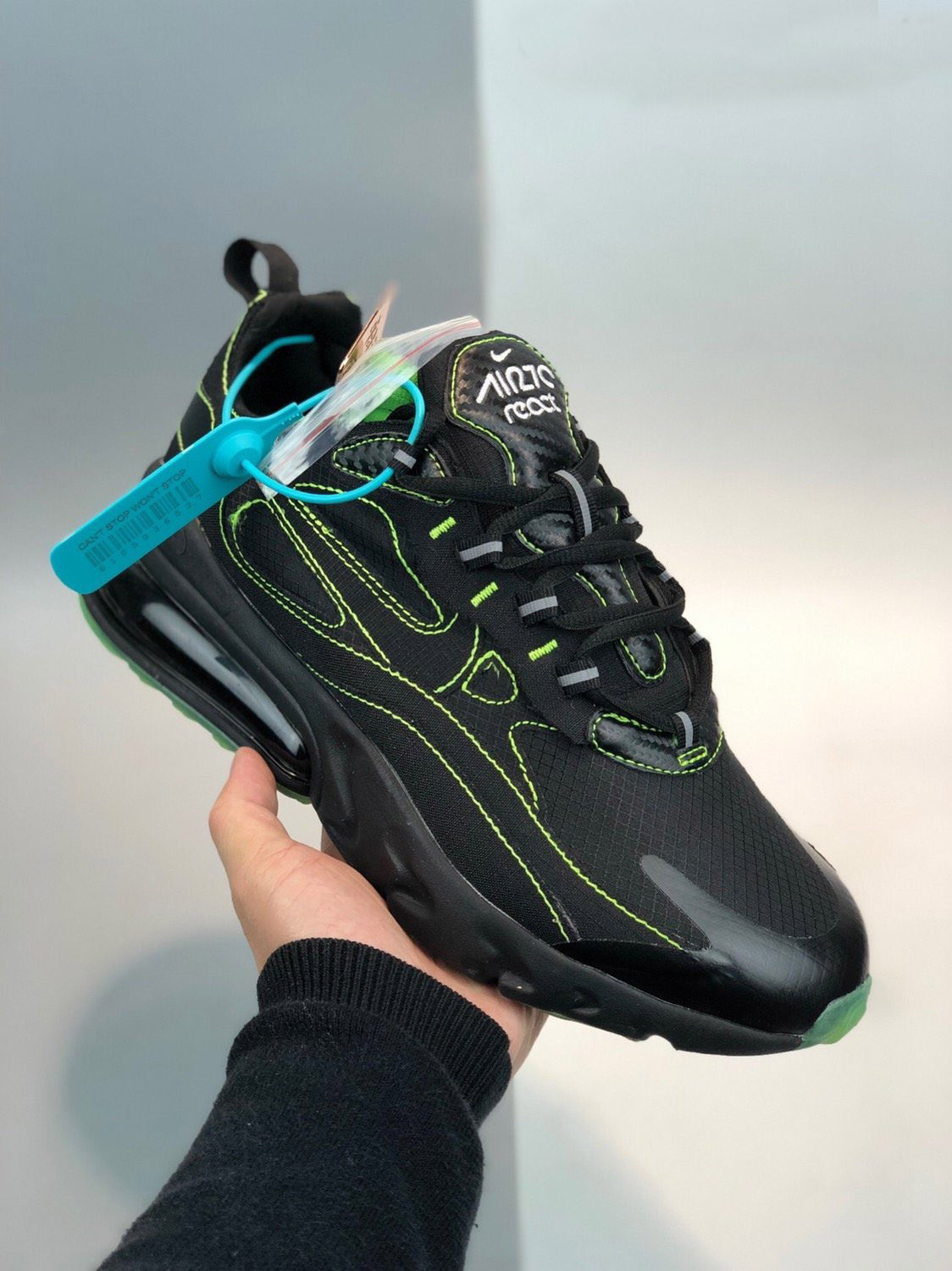 Nike Air Max 270 React Black Electric Green For Sale