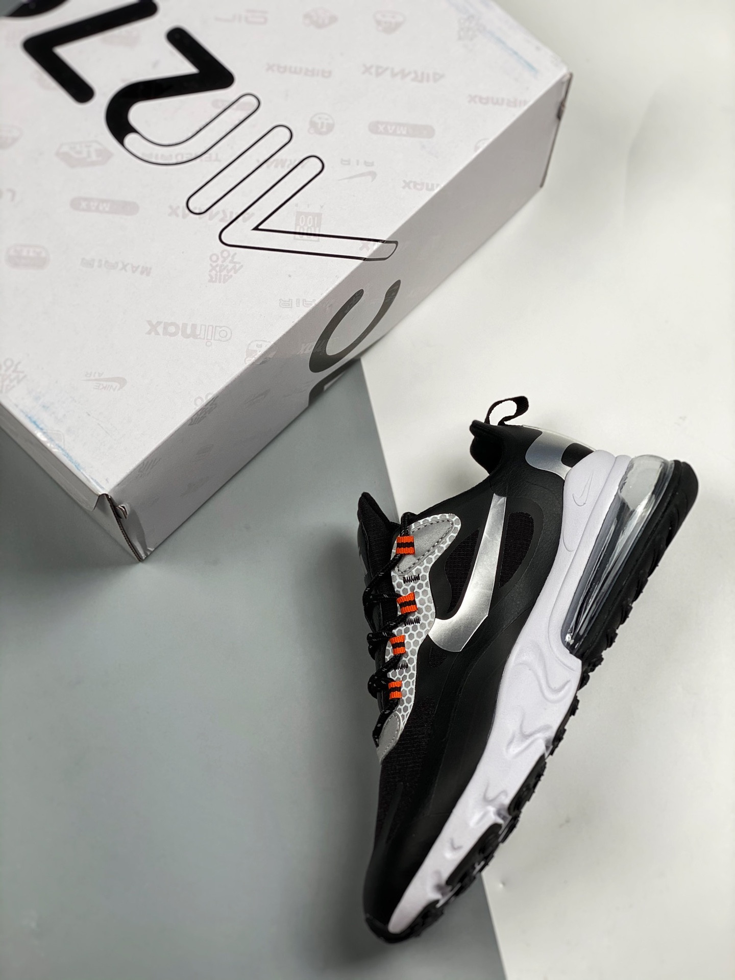 Nike Air Max 270 React Black Silver For Sale