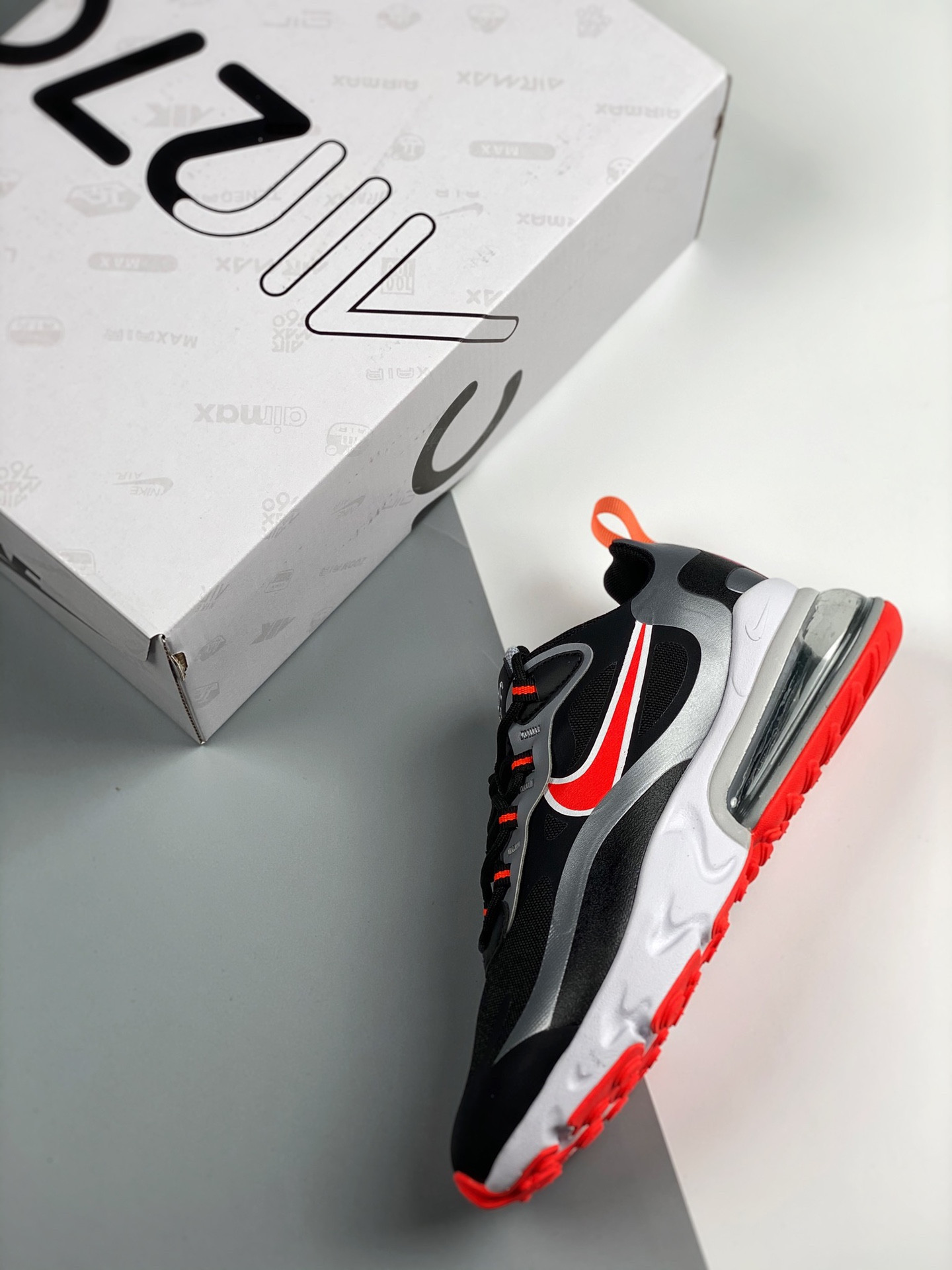 Nike Air Max 270 React Black Silver Red For Sale