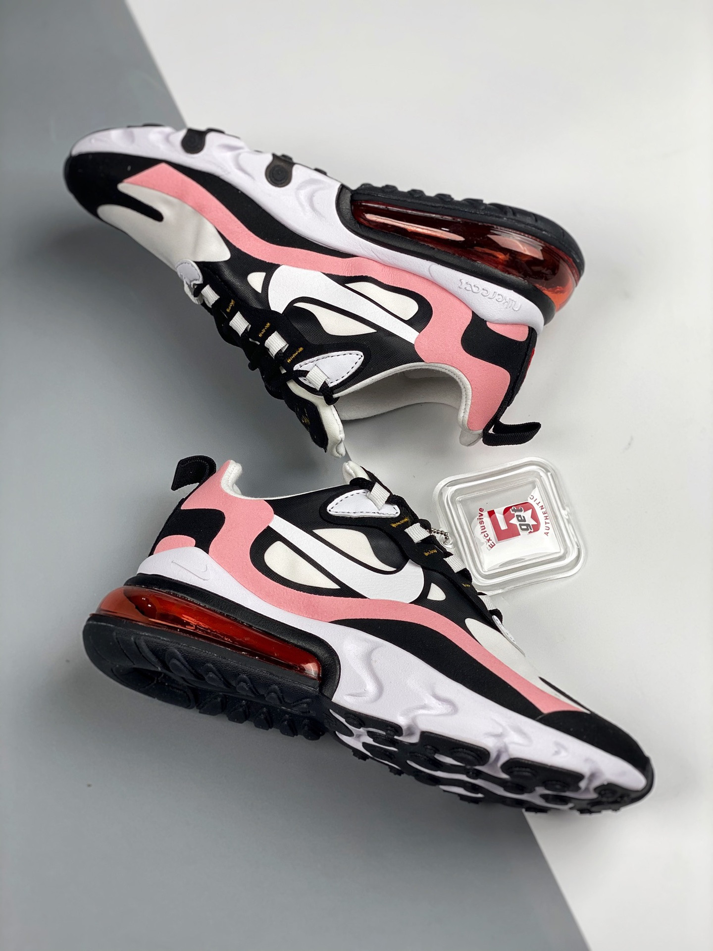 Nike Air Max 270 React Black/White-Bleached Coral-Metallic Gold For Sale