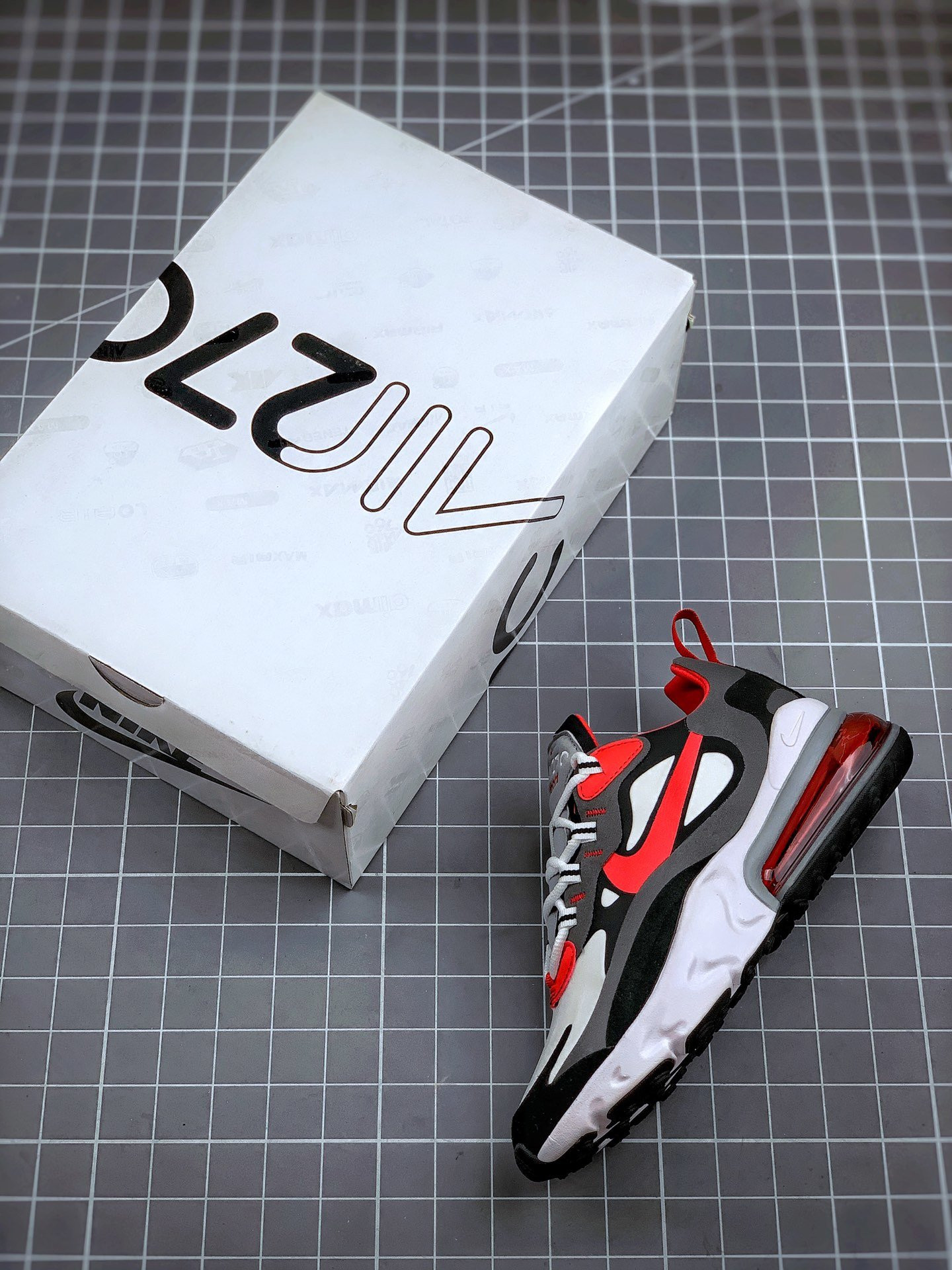Nike Air Max 270 React Black/White-Iron Grey-University Red For Sale