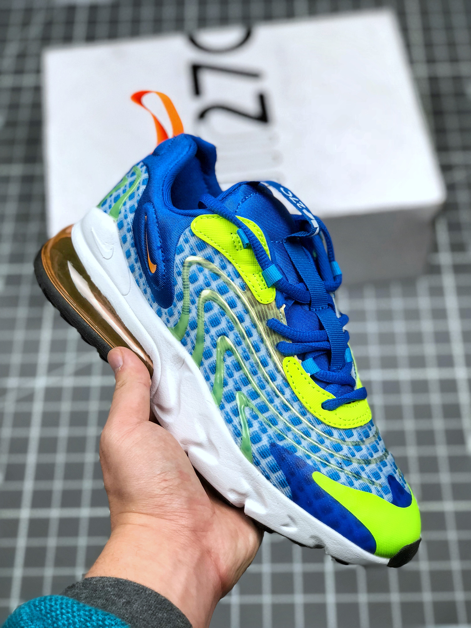 Nike Air Max 270 React ENG V3 Royal Blue/White Yellow For Sale