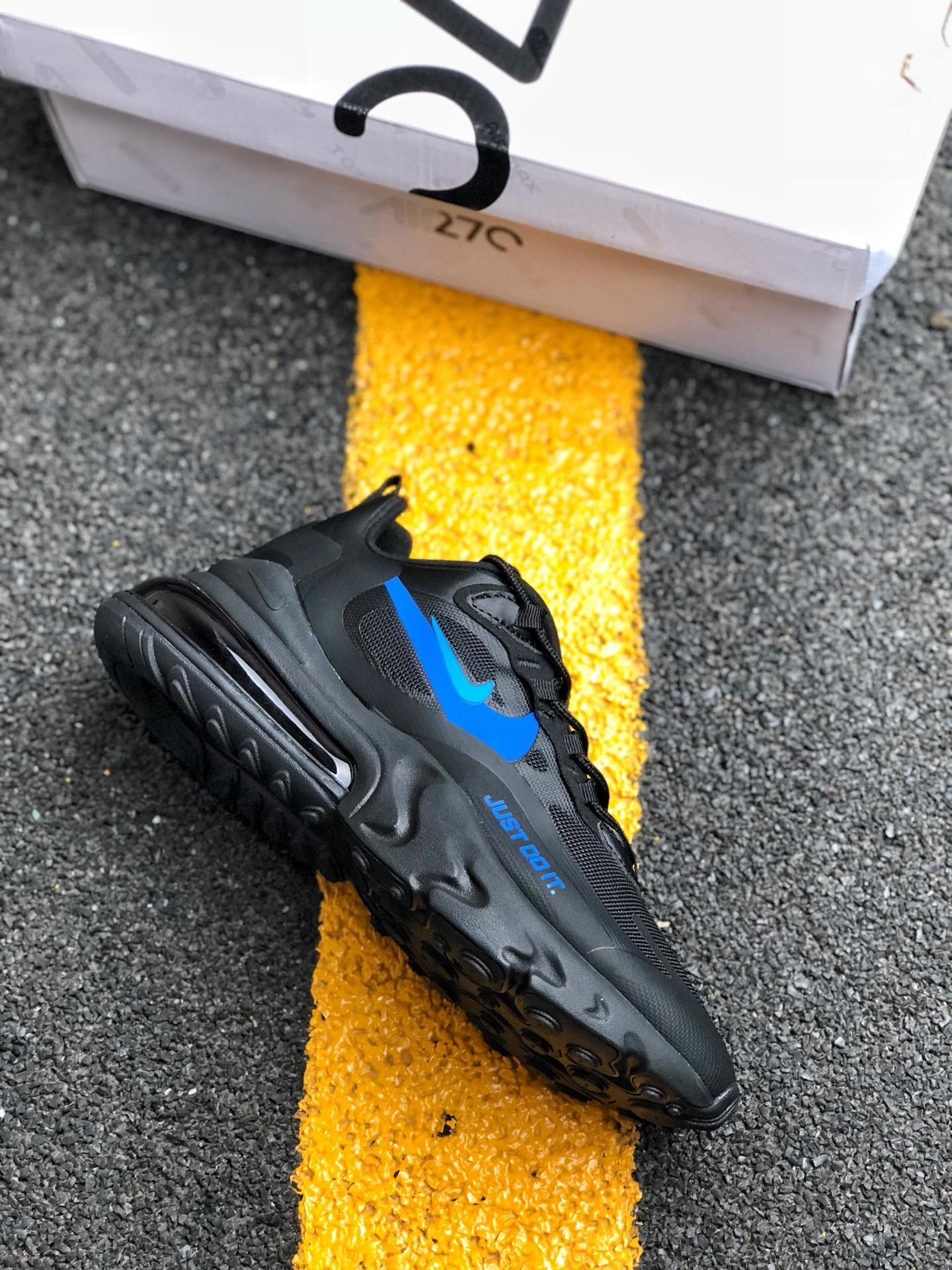 Nike Air Max 270 React ‘Just Do It’ Black For Sale