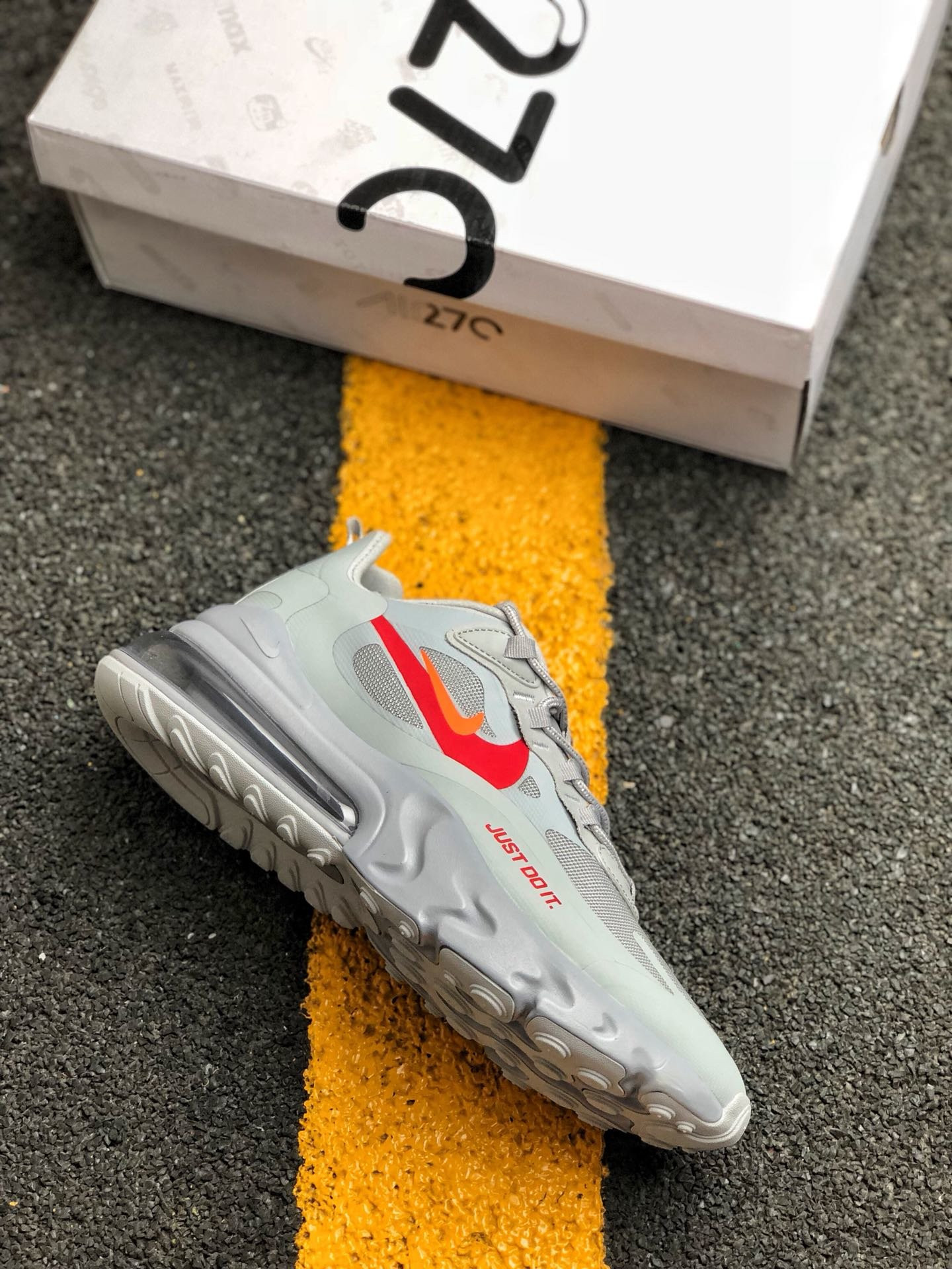 Nike Air Max 270 React ‘Just Do It’ Grey For Sale