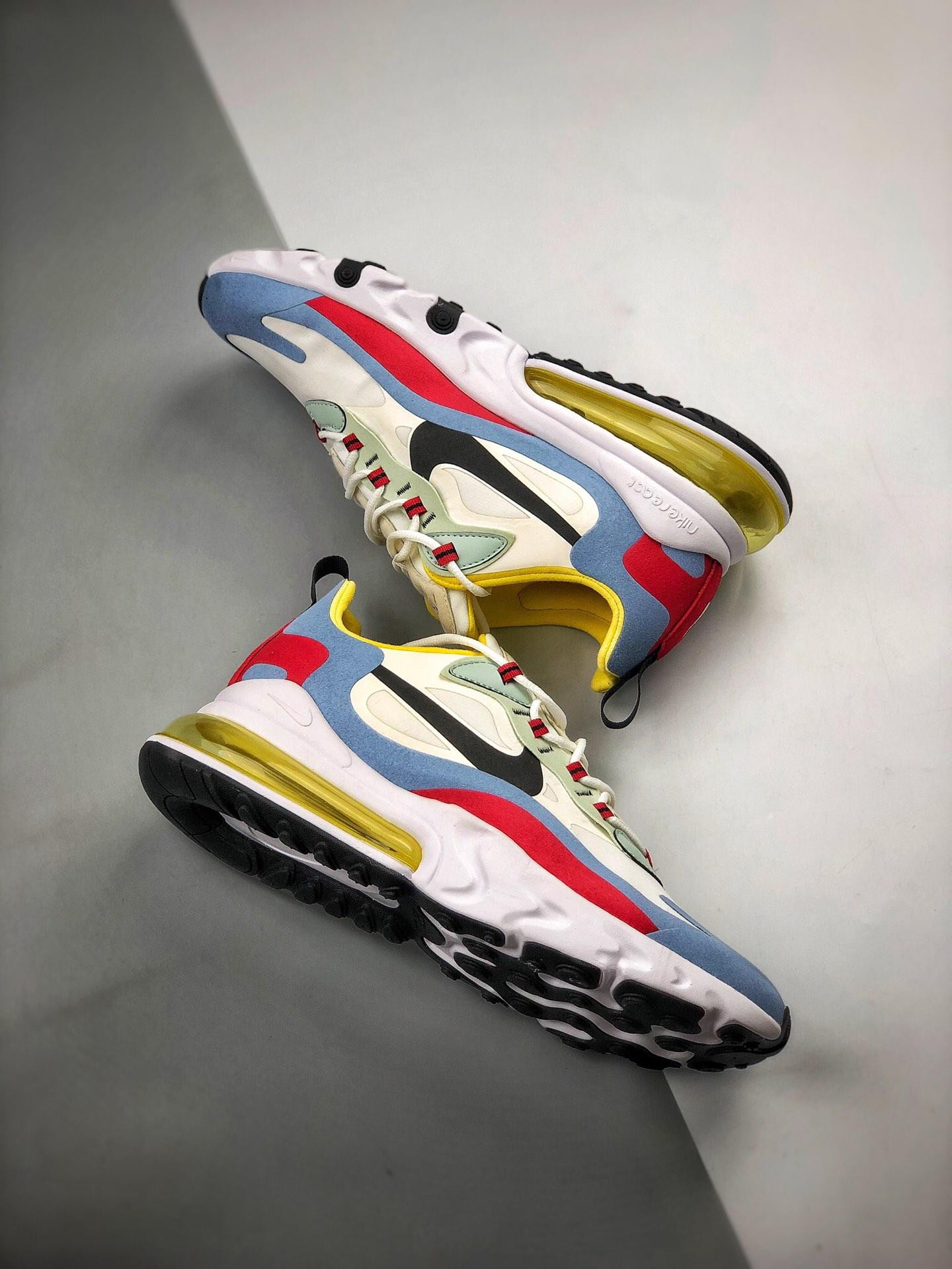 Nike Air Max 270 React Phantom/Black-Light Blue-University Red