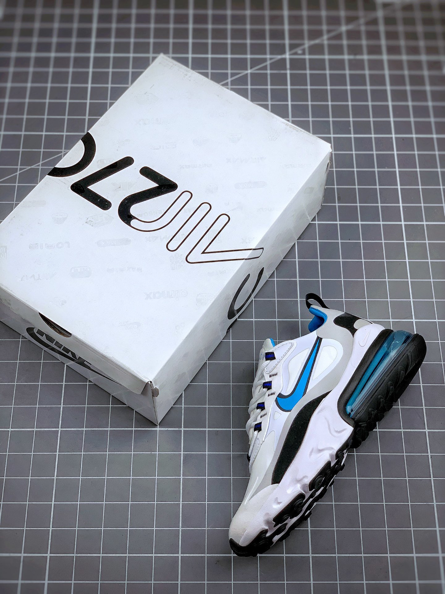 Nike Air Max 270 React White Blue Grey For Sale