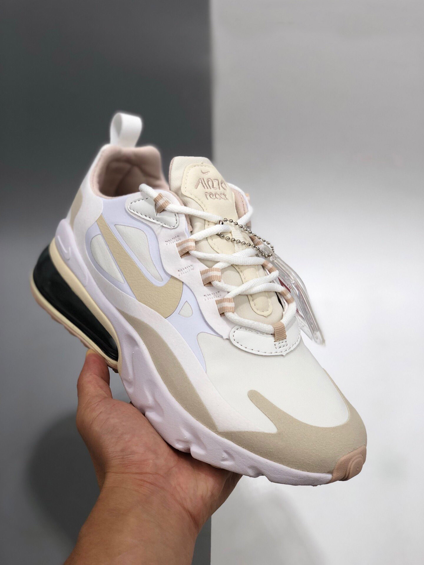 Nike Air Max 270 React White/Light Orewood Brown For Sale
