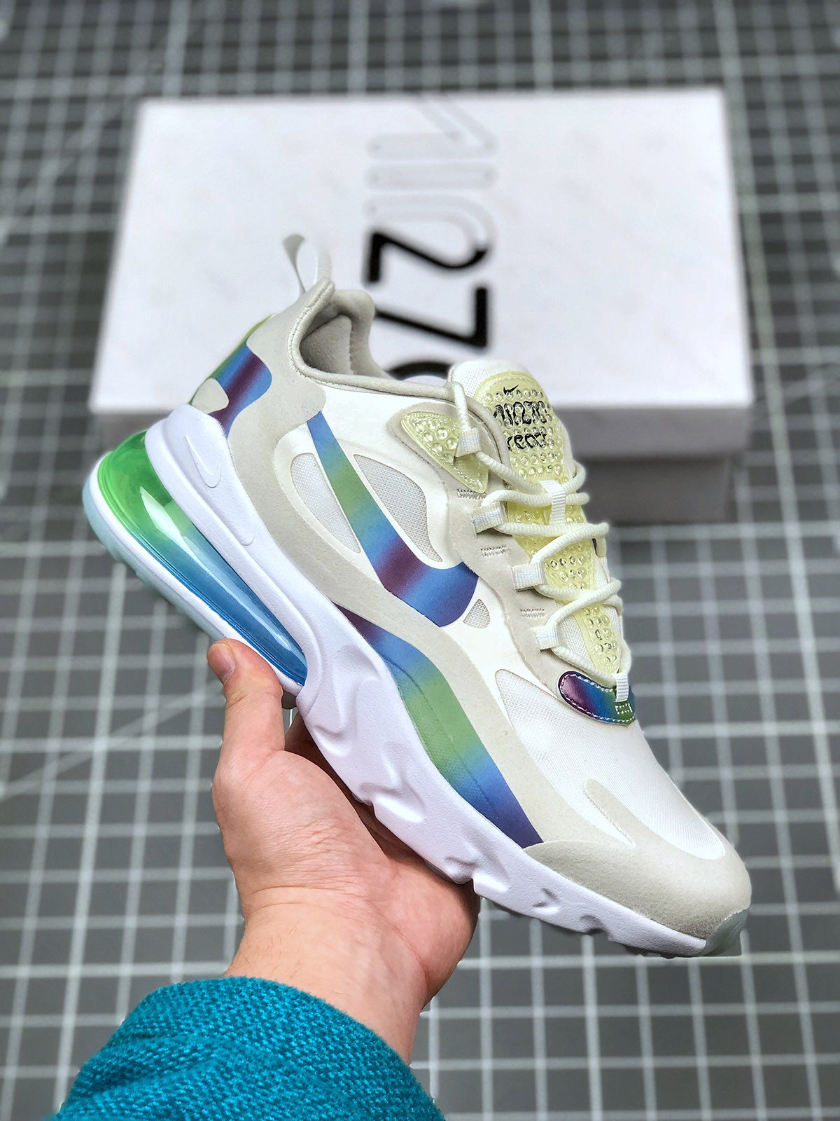 Nike Air Max 270 React White/Multi-Color/Platinum Tint For Sale