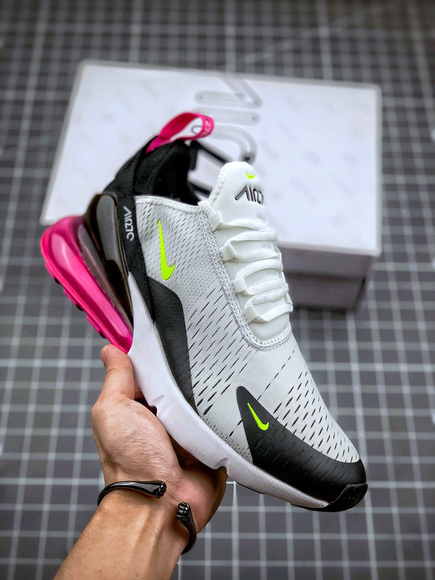 Nike Air Max 270 White Black Fuchsia Volt For Sale