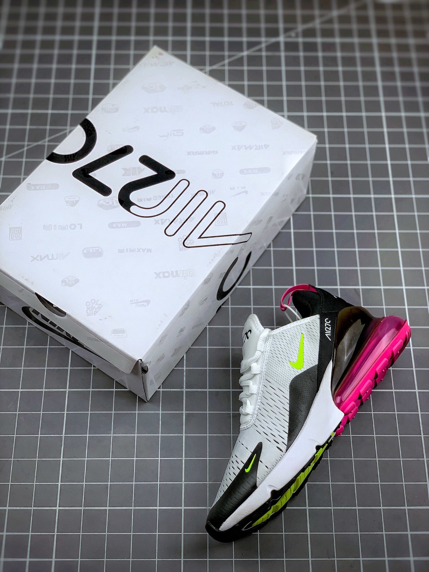 Nike Air Max 270 White Black Fuchsia Volt For Sale