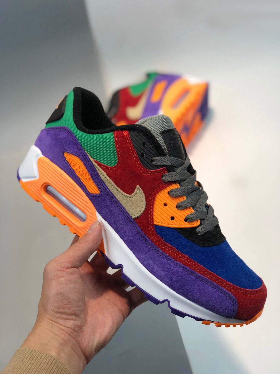 Nike Air Max 90 “Viotech” University Red/Pale Vanilla-Hyper Grape For Sale