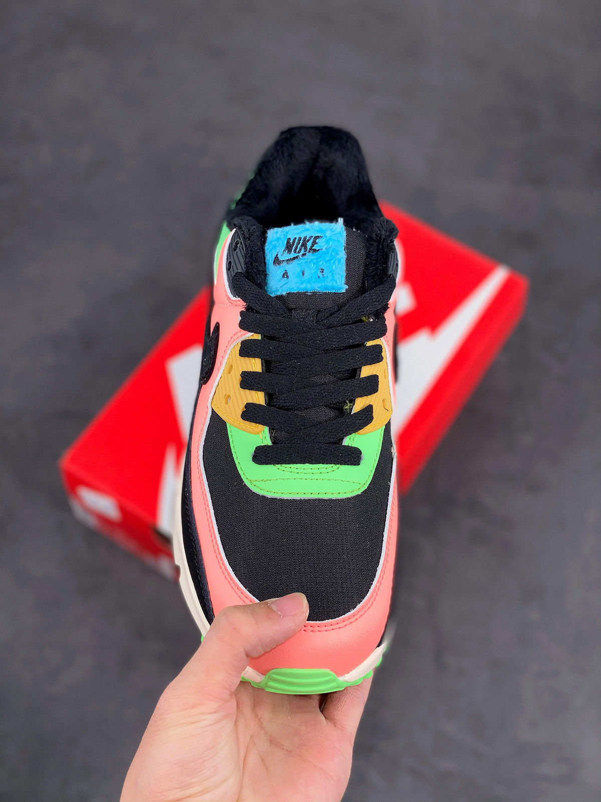 Nike Air Max 90 Atomic Pink/Black-Laser Blue-Solar Flare For Sale