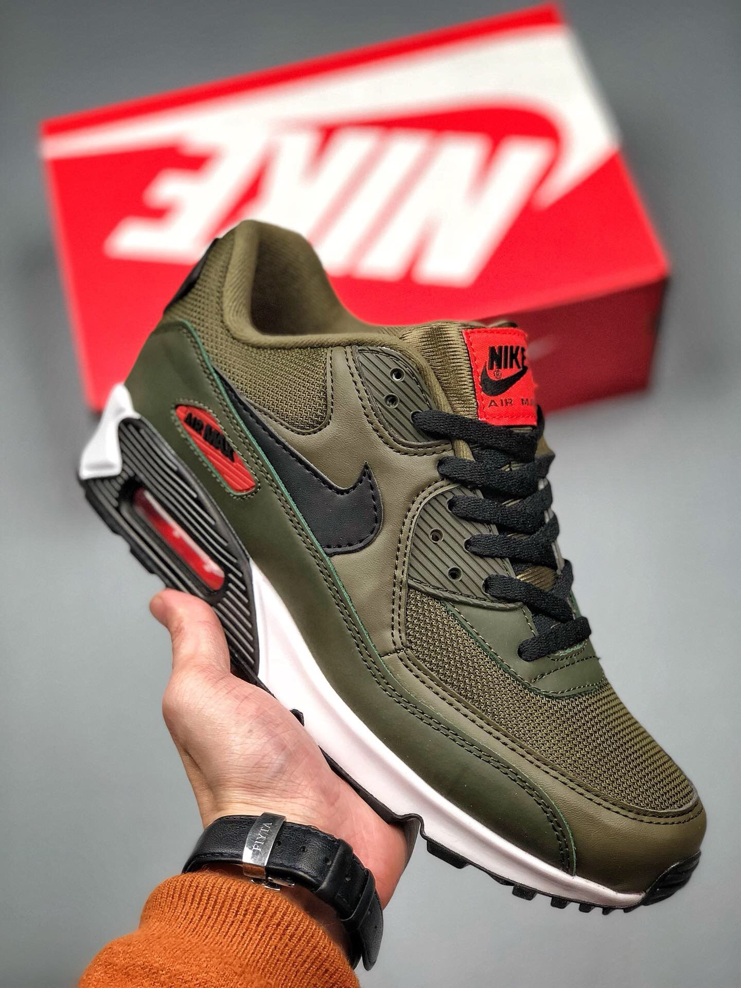 Nike Air Max 90 Essential Khaki Green/Black For Sale