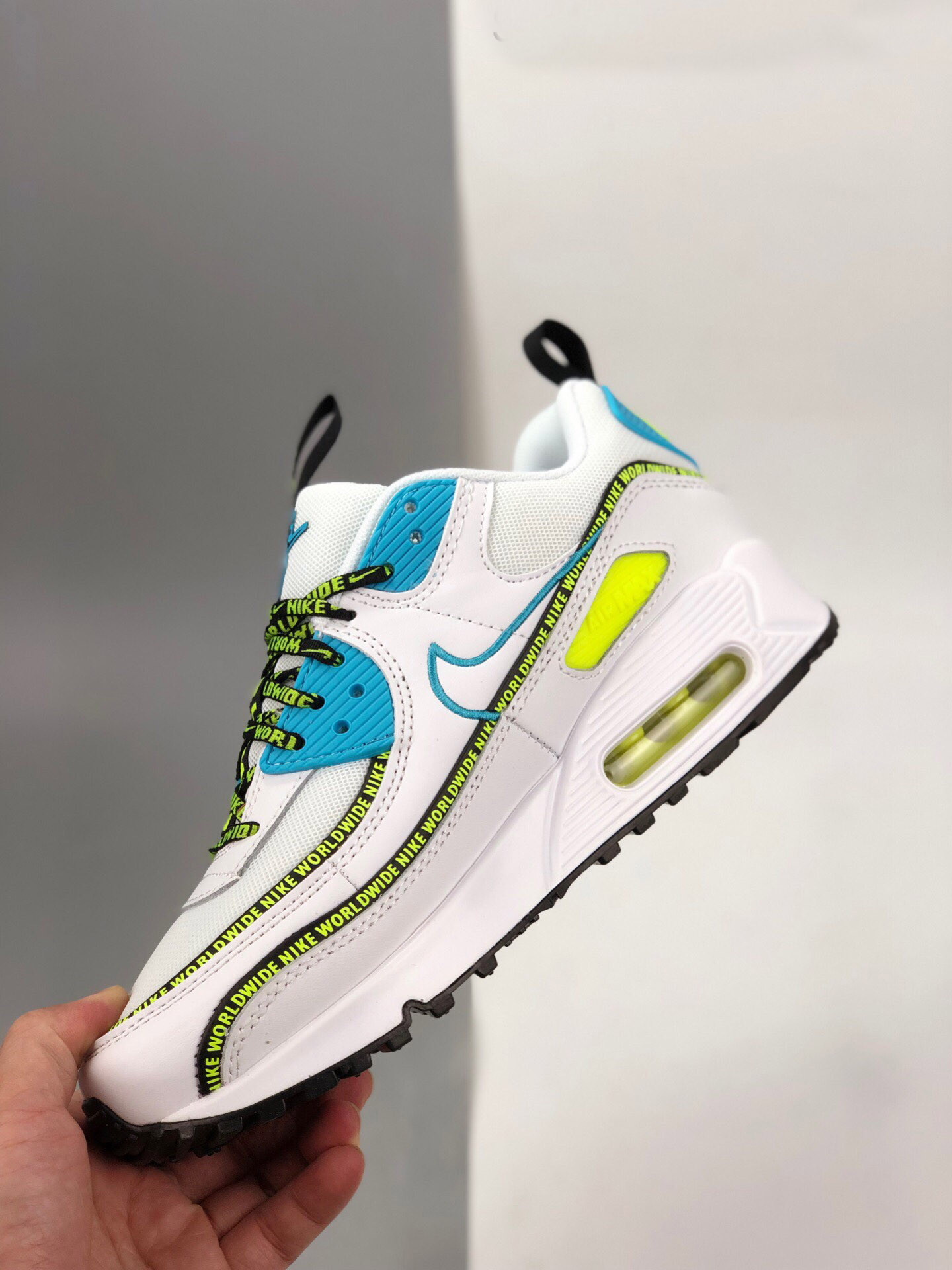 Nike Air Max 90 SE “Worldwide” White/Blue Fury-Black