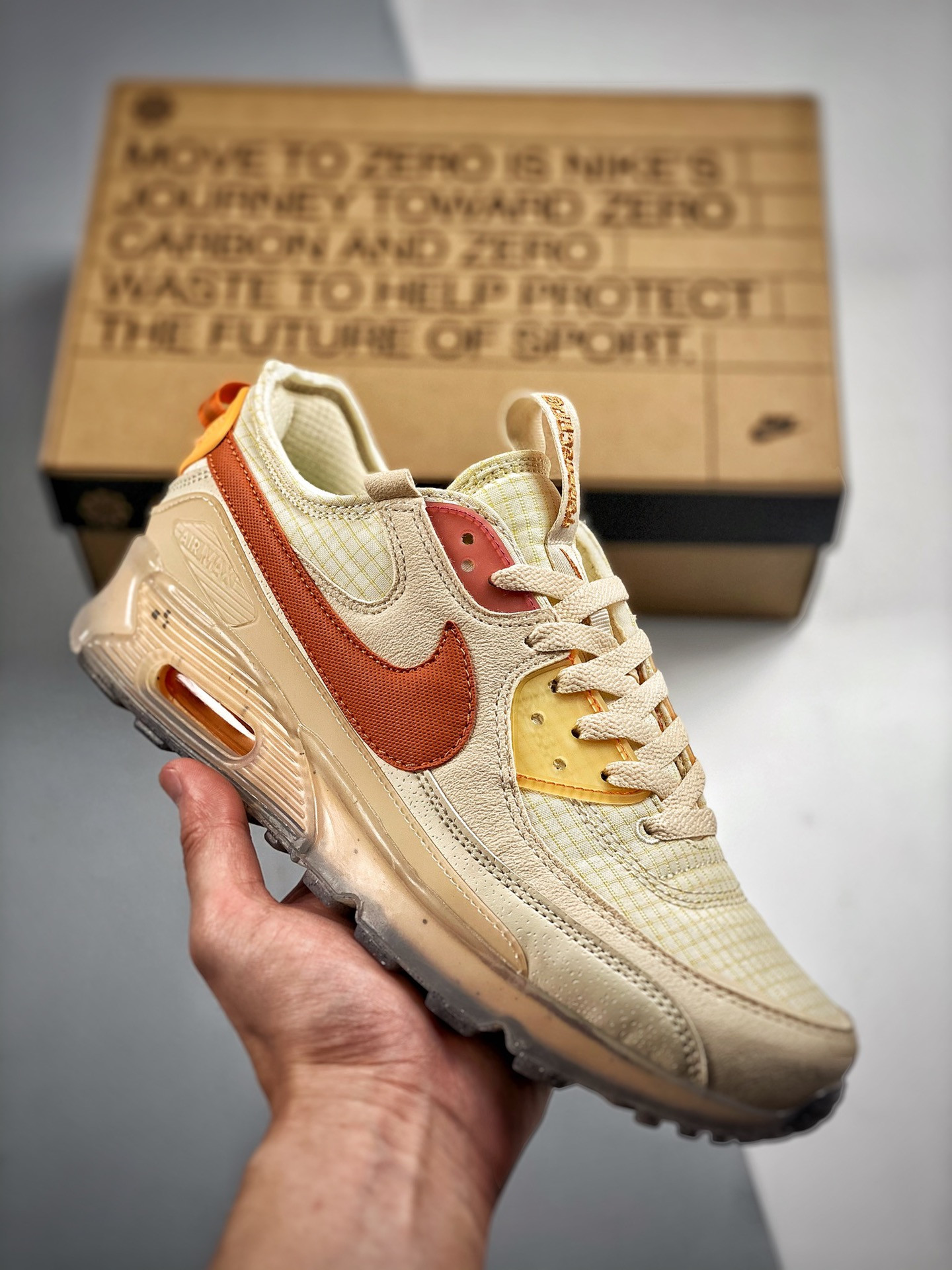 Nike Air Max 90 Terrascape White/Hot Curry-Fuel Orange For Sale