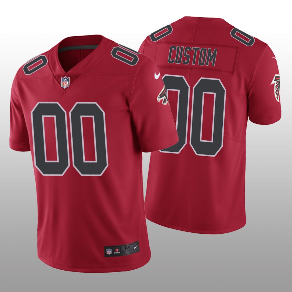 Nike Atlanta Falcons Custom #00 Men's Red Color Rush Limited Jersey