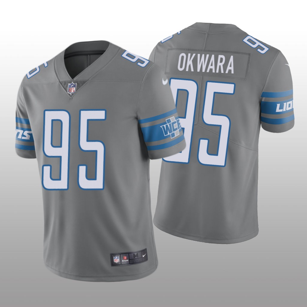 Nike Detroit Lions Romeo Okwara #95 Men’s Gray Color Rush Limited Jersey