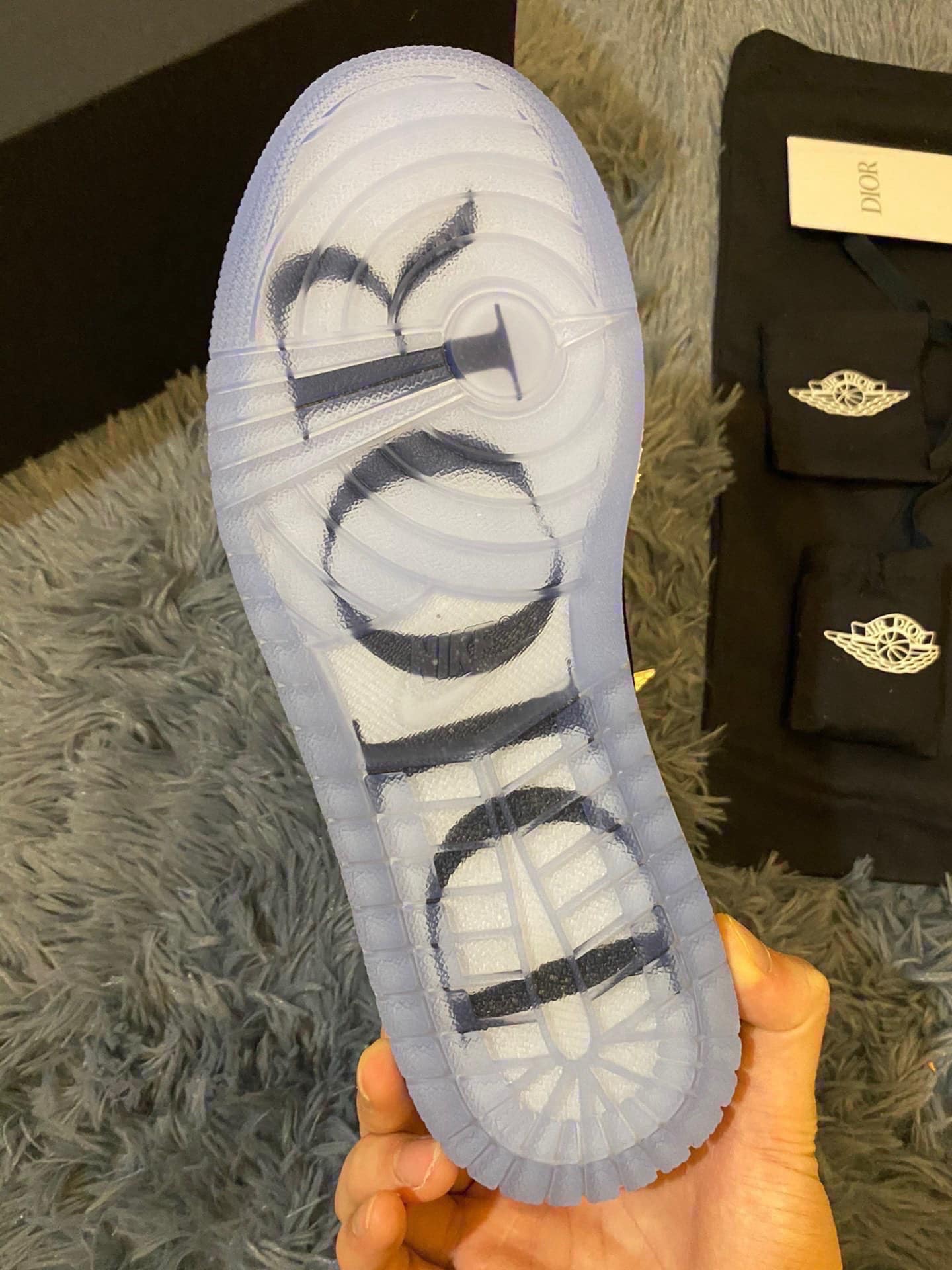 Nike Dior x Air Jordan 1 High OG Wolf Grey/Sail/Photon Dust/White For Women, Women’s Shoes