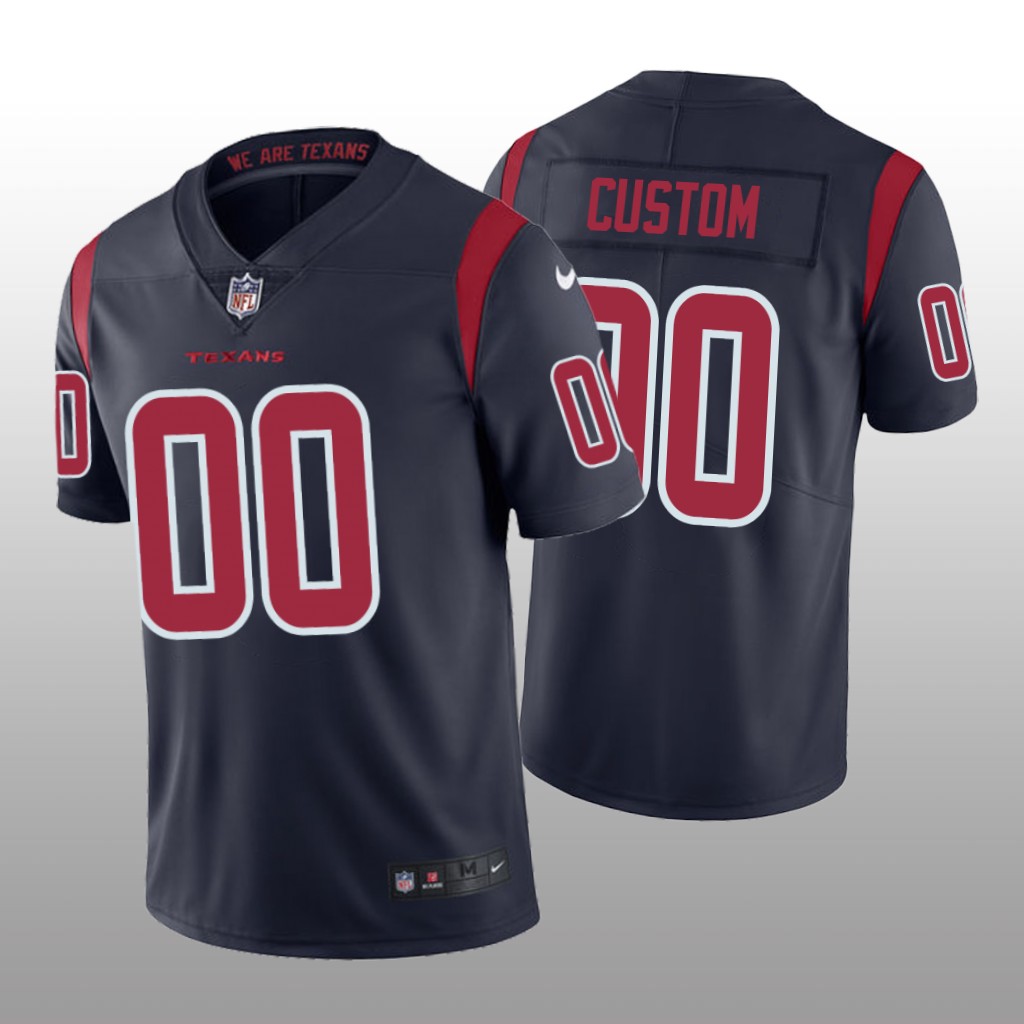 Nike Houston Texans Custom #00 Men's Navy Color Rush Limited Jersey