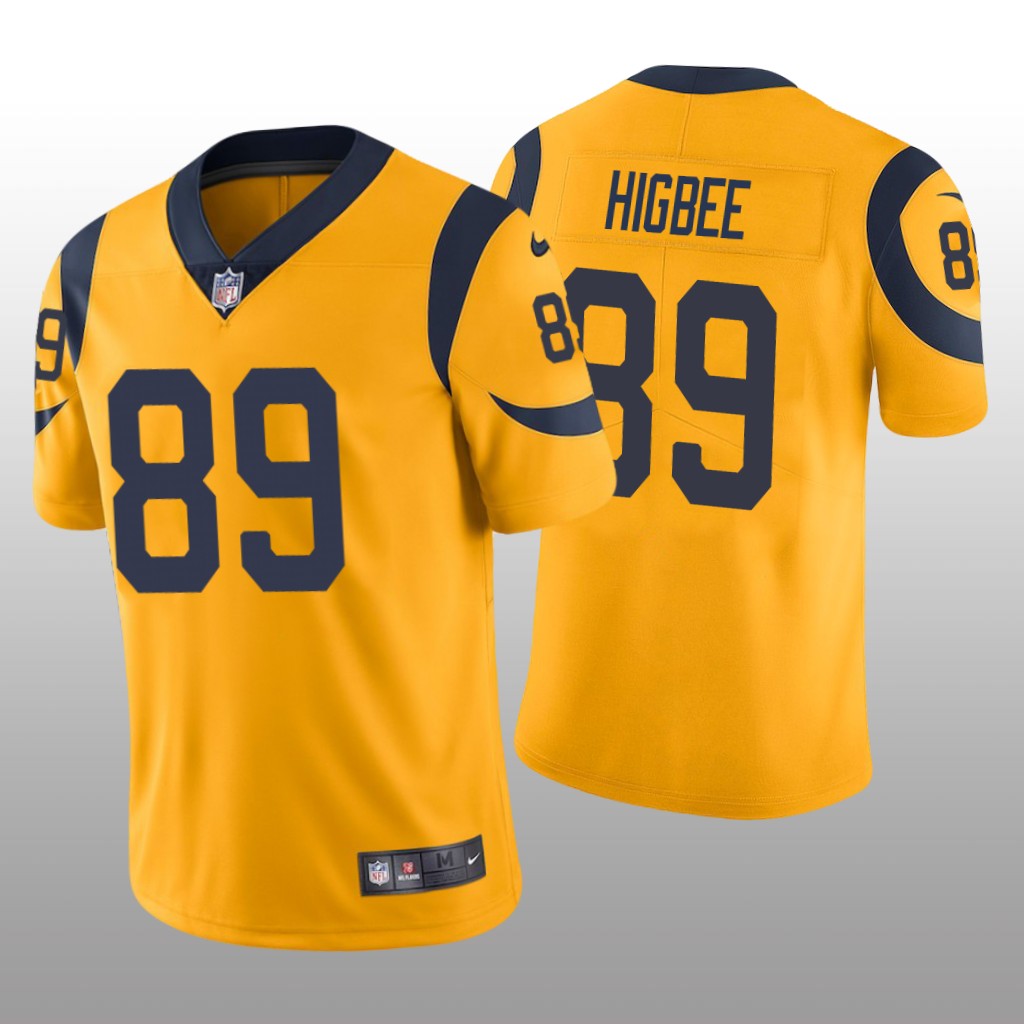 Nike Los Angeles Rams Tyler Higbee #89 Men's Gold Color Rush Limited Jersey