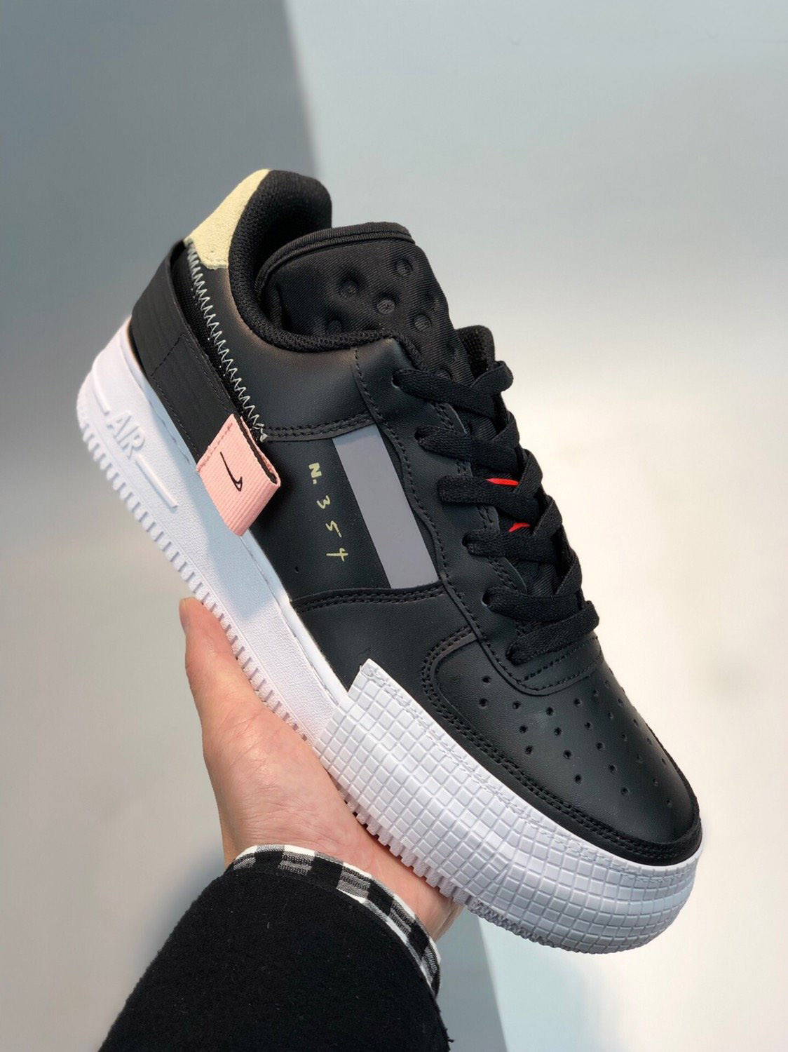 Nike N.354 Air Force 1 Low Type Black Pink For Sale
