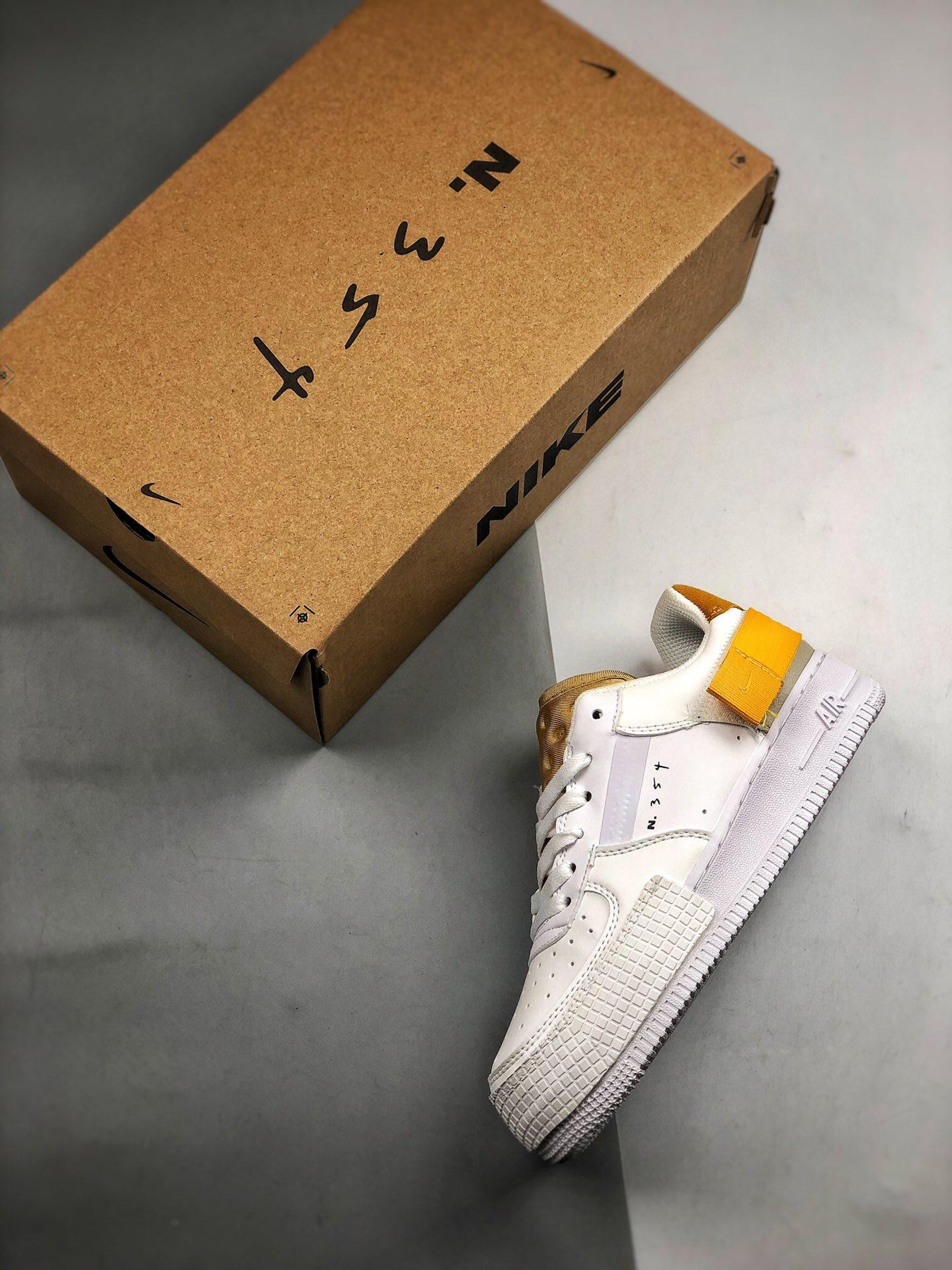 Nike N354 Air Force 1 Type White Gold Yellow For Sale