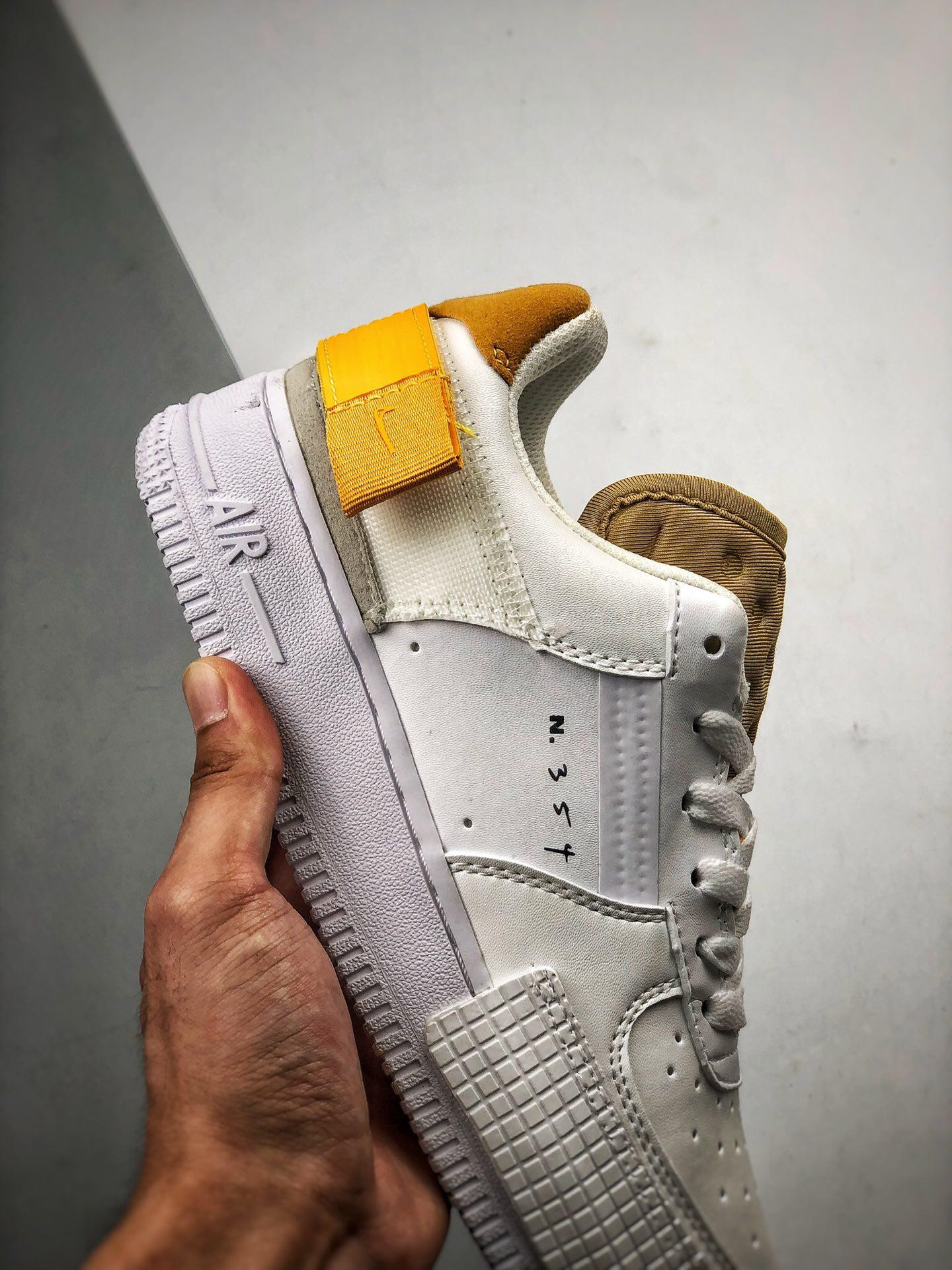 Nike N354 Air Force 1 Type White Gold Yellow For Sale