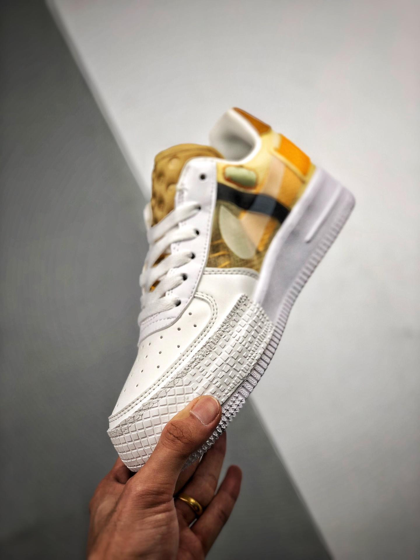 Nike N354 Air Force 1 Type White Gold Yellow For Sale