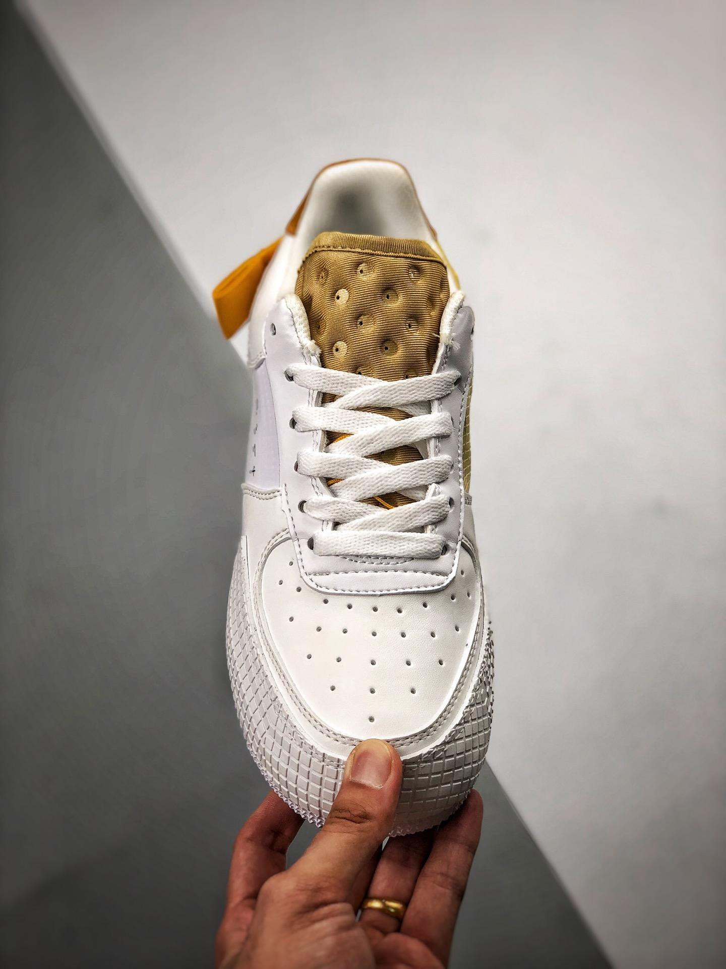 Nike N354 Air Force 1 Type White Gold Yellow For Sale