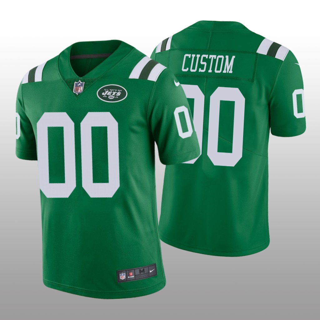 Nike New York Jets Custom #00 Men's Green Color Rush Limited Jersey