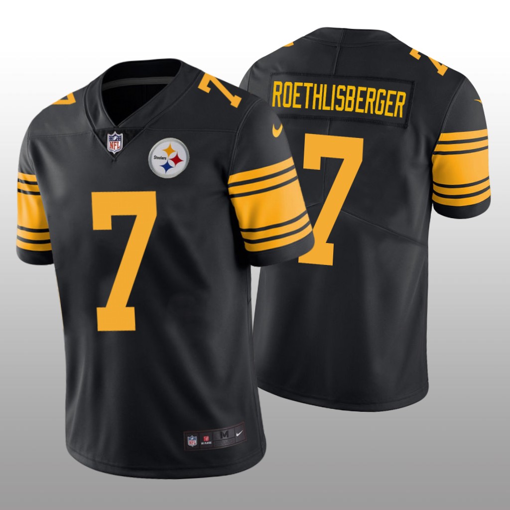 Nike Pittsburgh Steelers Ben Roethlisberger #7 Men's Black Color Rush Limited Jersey