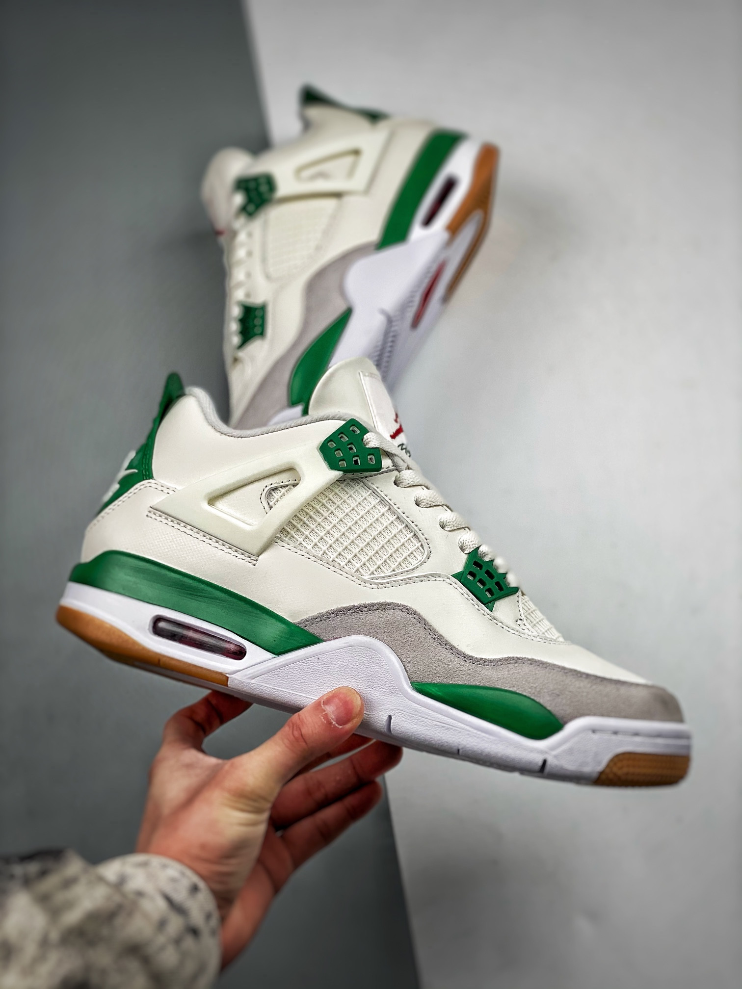 Nike SB x Air Jordan 4 Sail/Pine Green-Neutral Grey For Sale