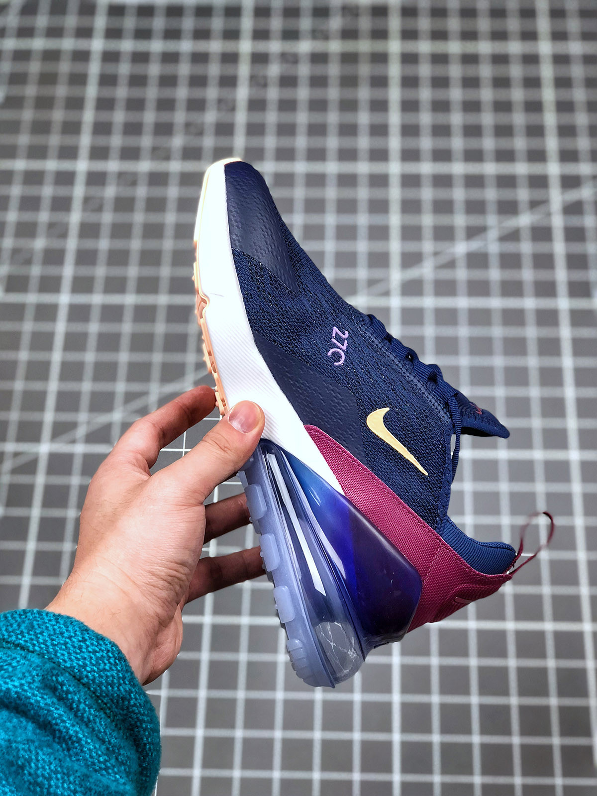 Nike WMNS Air Max 270 Navy Blue Burgundy For Sale