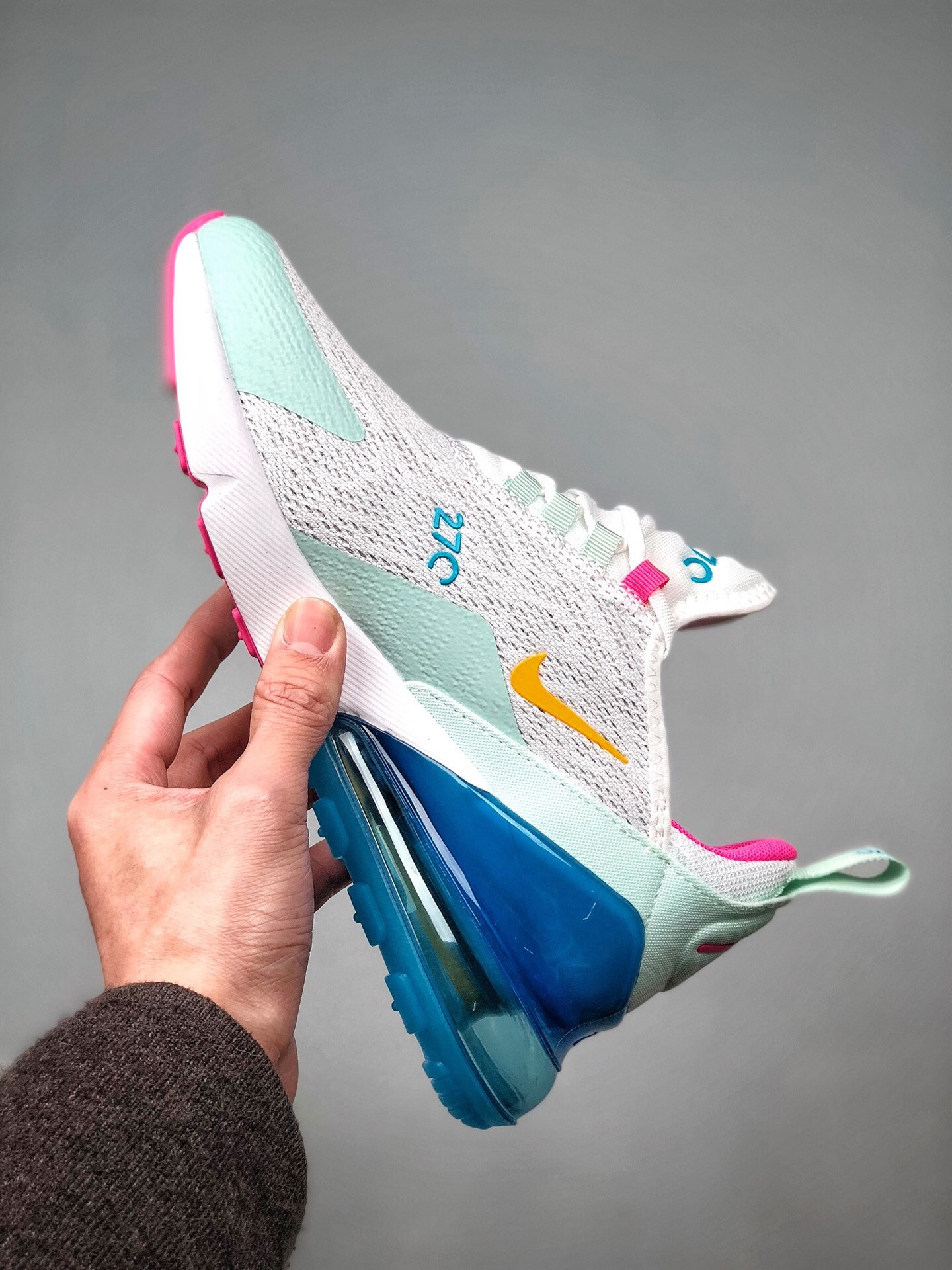 Nike WMNS Air Max 270 White/Laser Fuchsia-Teal Tint-Blue Fury For Sale