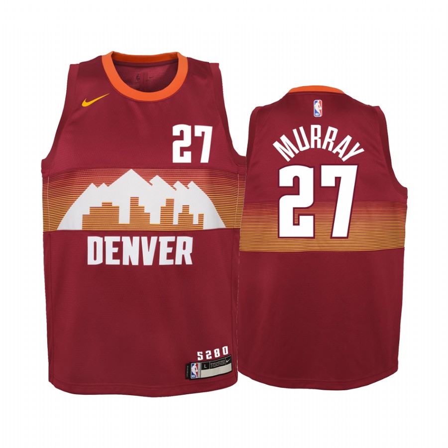 Nikola Jokic Denver Nuggets 2020-21 City Red Youth Jersey - Black Friday Gift