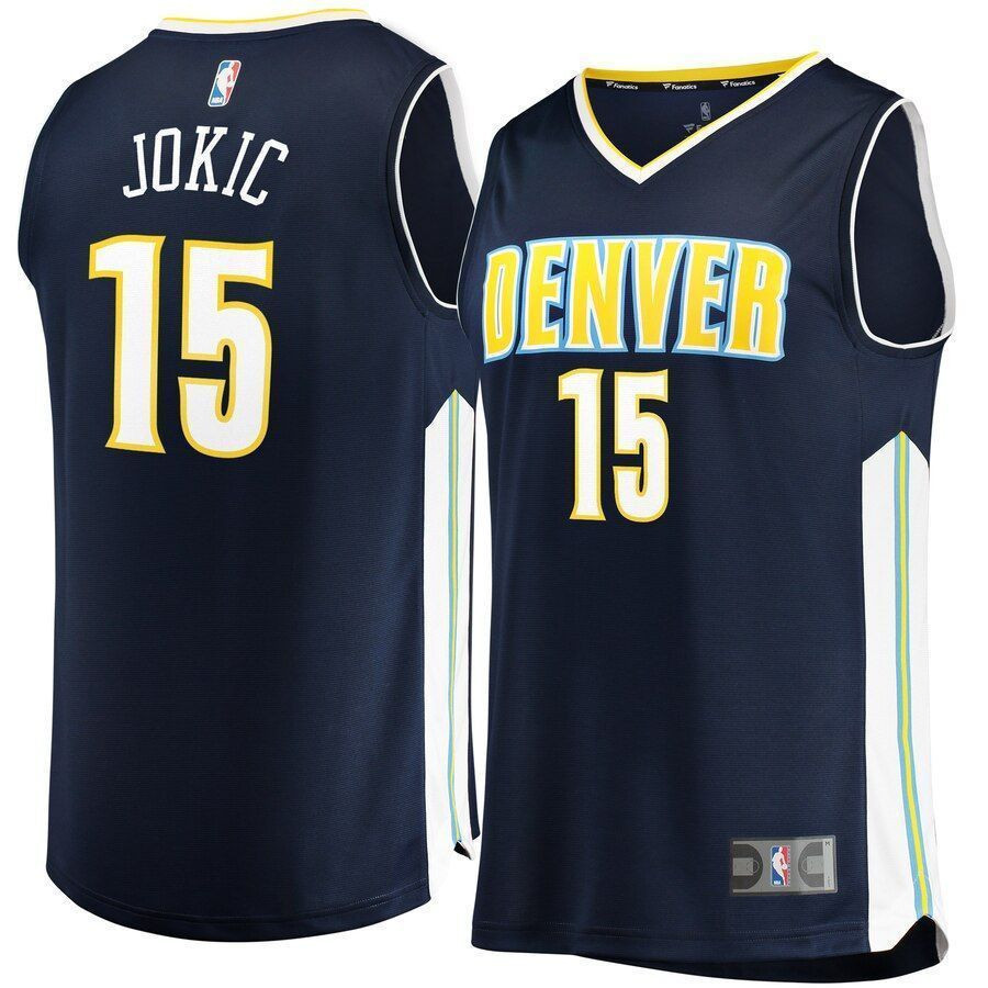 Nikola Jokic Denver Nuggets Fast Break Jersey Navy – Icon Edition
