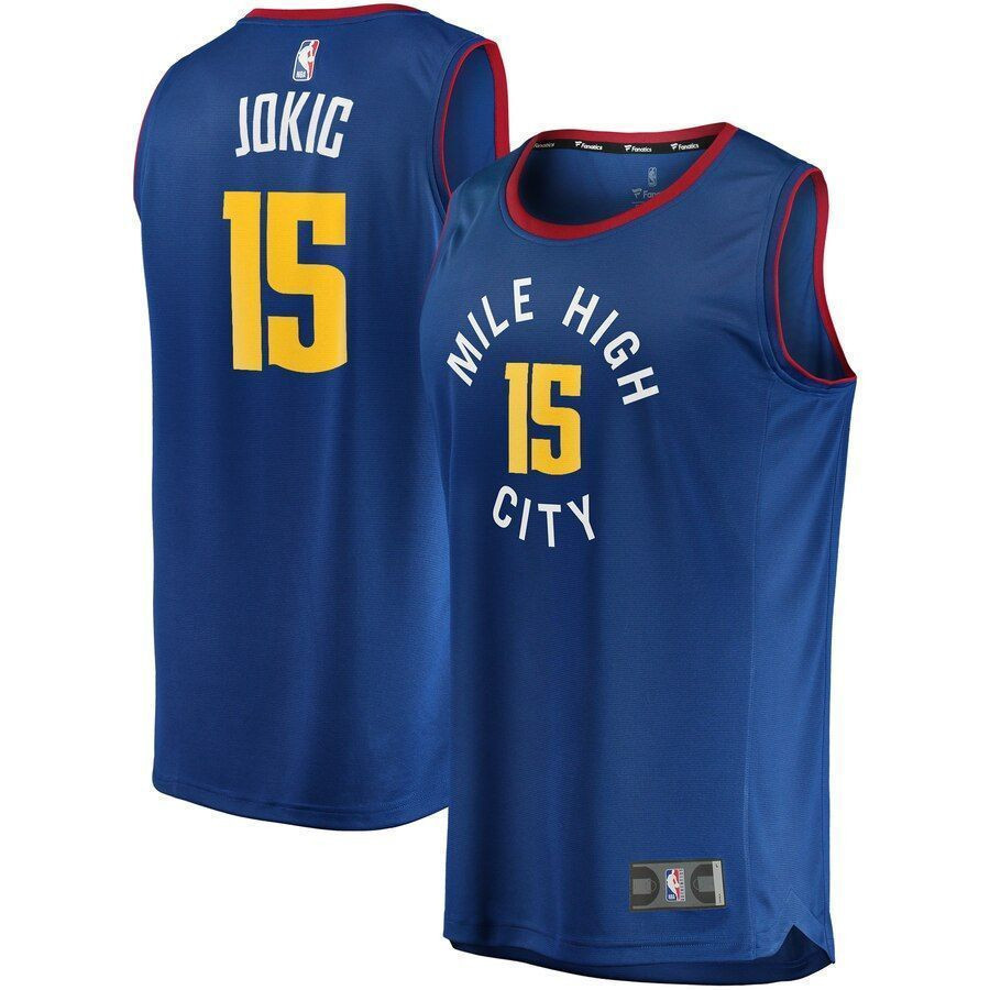 Nikola Jokic Denver Nuggets Fast Break Player Jersey – Statement Edition – Blue