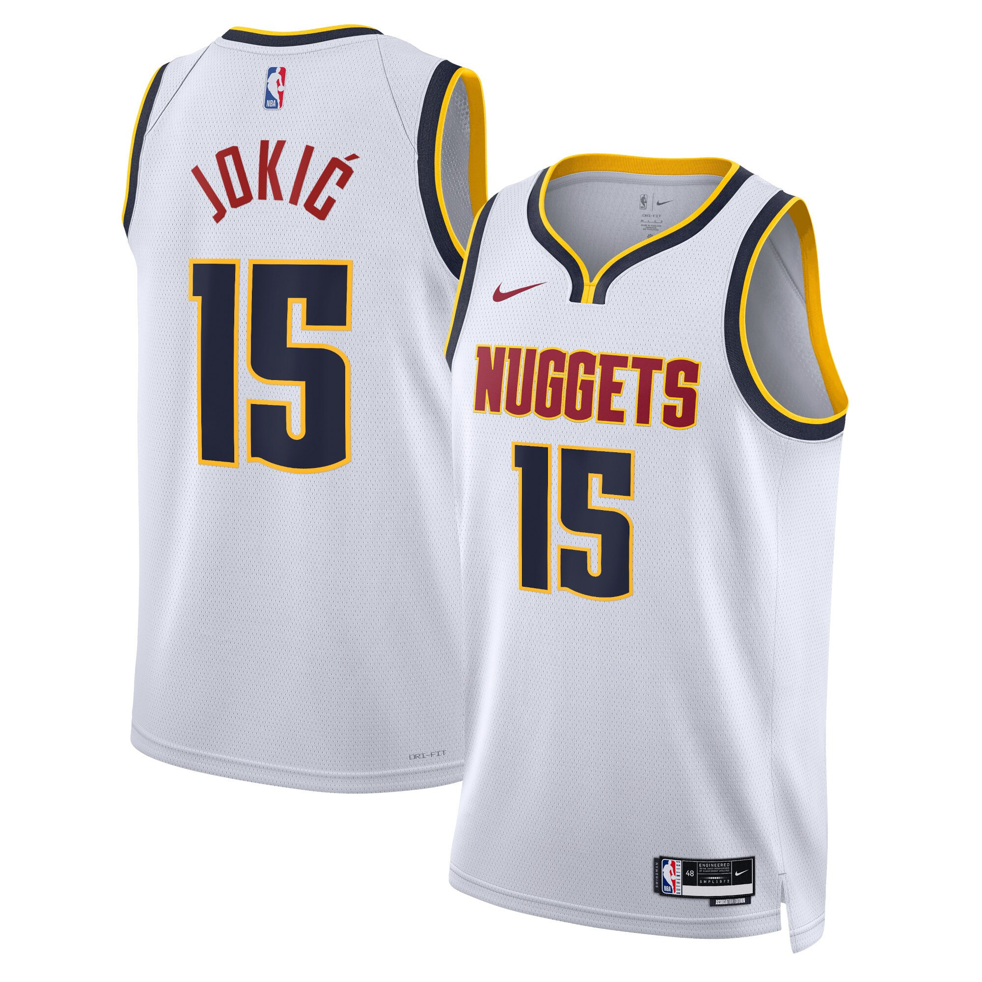Nikola Jokic Denver Nuggets White Jersey - All Stitched